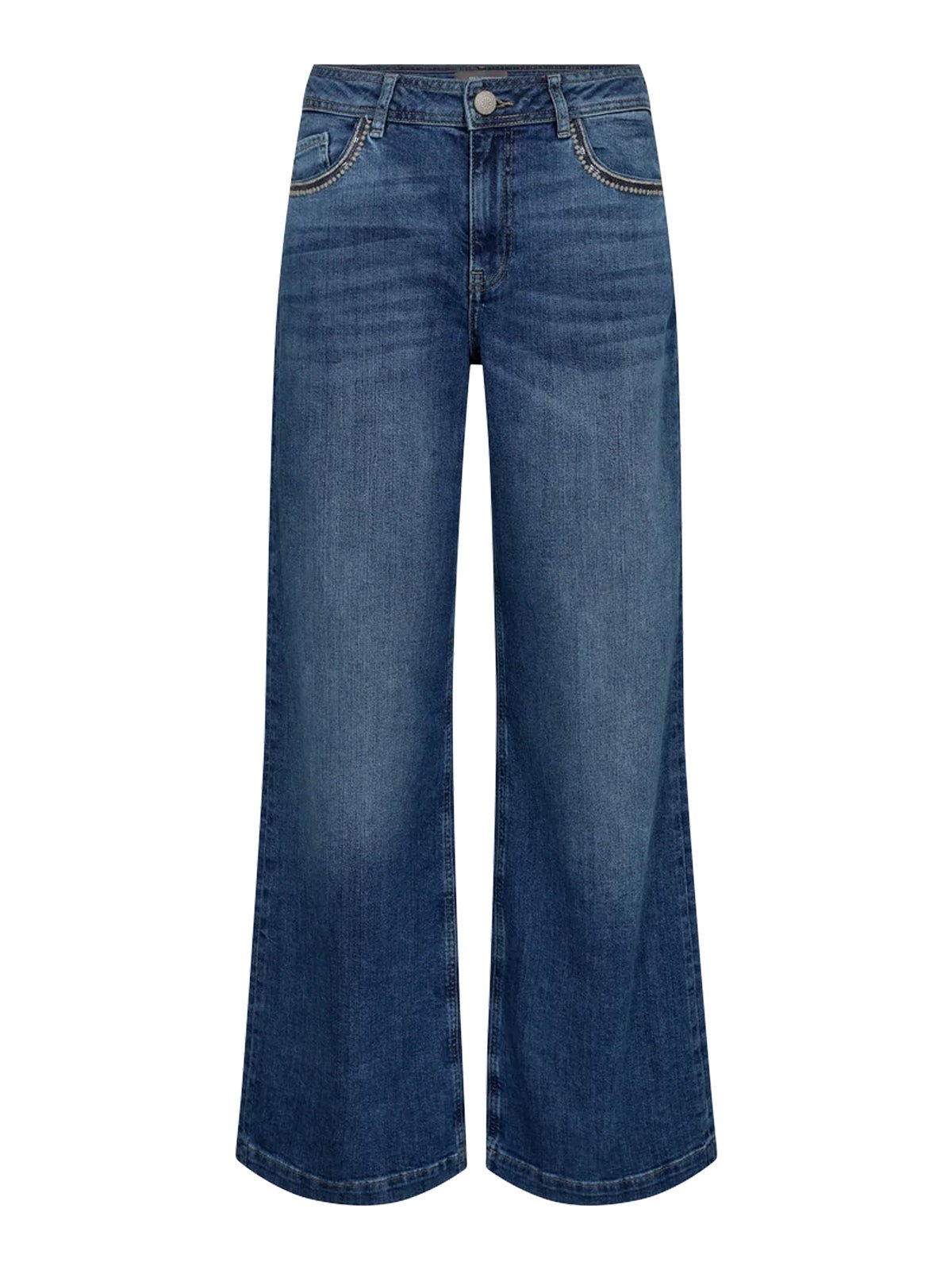 Mos Mosh Dara Deco Jeans Mid Blue - Glebe Fashion
