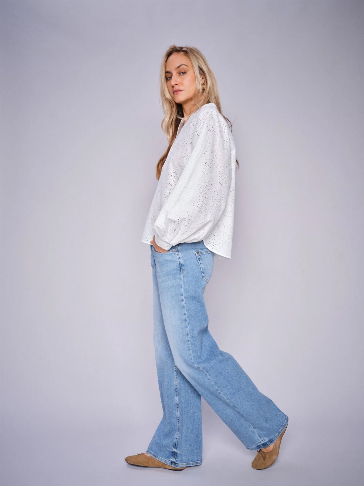 Mos Mosh MMDara Vint Jeans Light Blue - Glebe Fashion