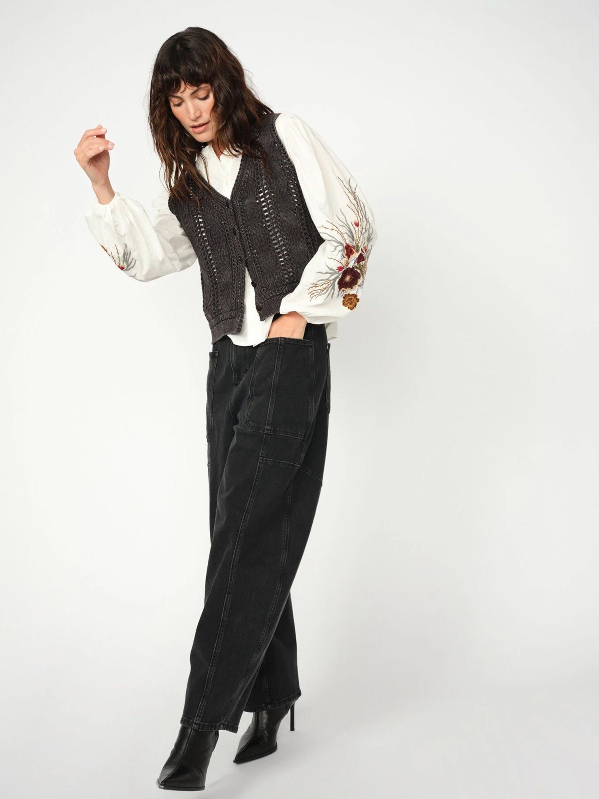 Mos Mosh MMRosy Galleon Jeans Dark Grey Melange - Glebe Fashion