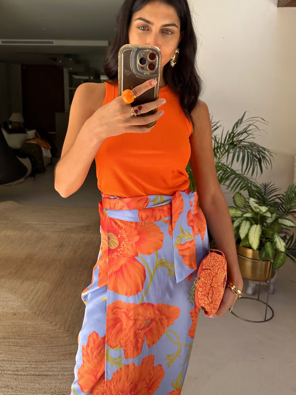 Never Fully Dressed Blue Poppy Jaspre Skirt - Glebe Fashion