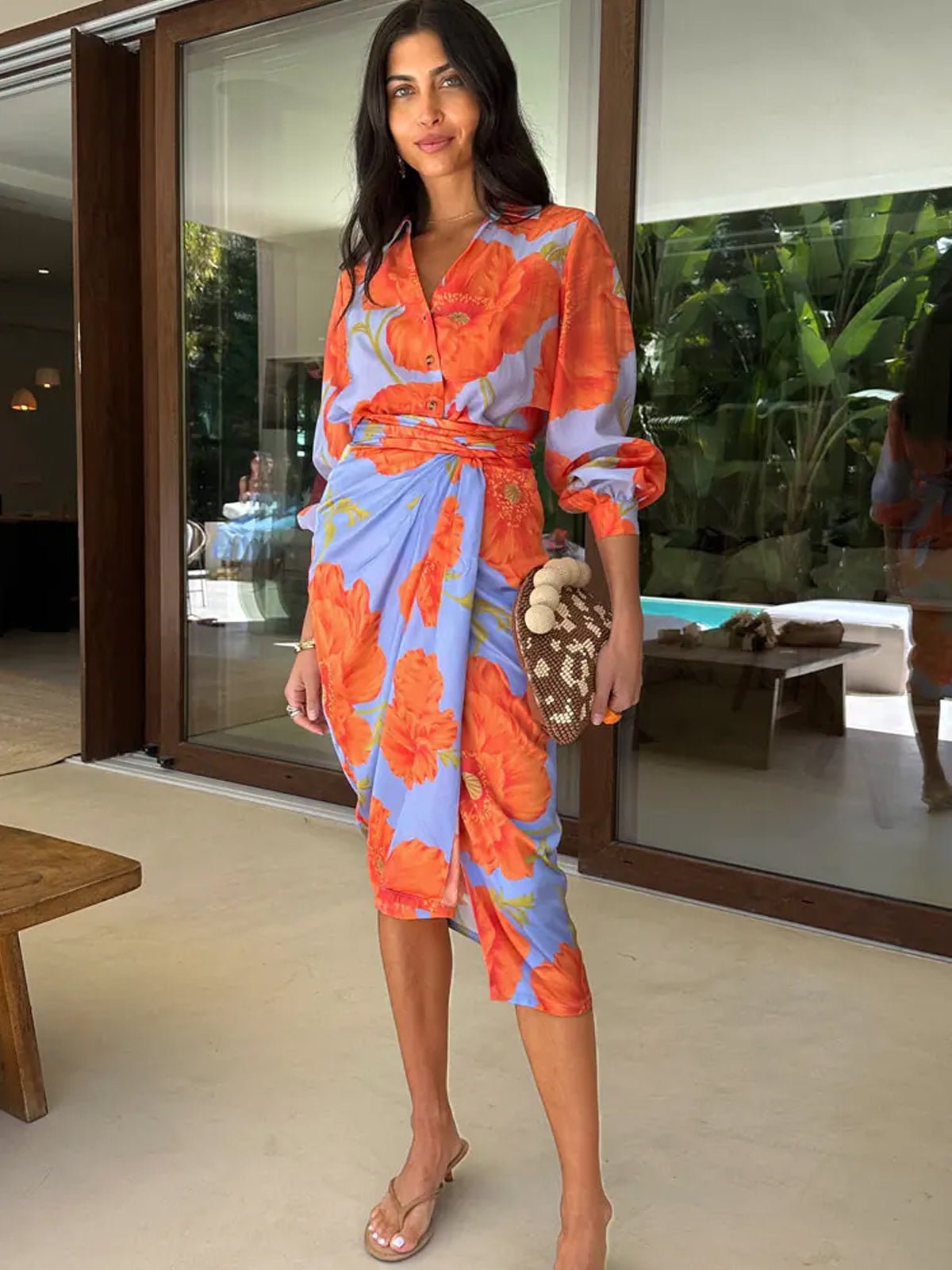 Never Fully Dressed Blue Poppy Jaspre Skirt - Glebe Fashion