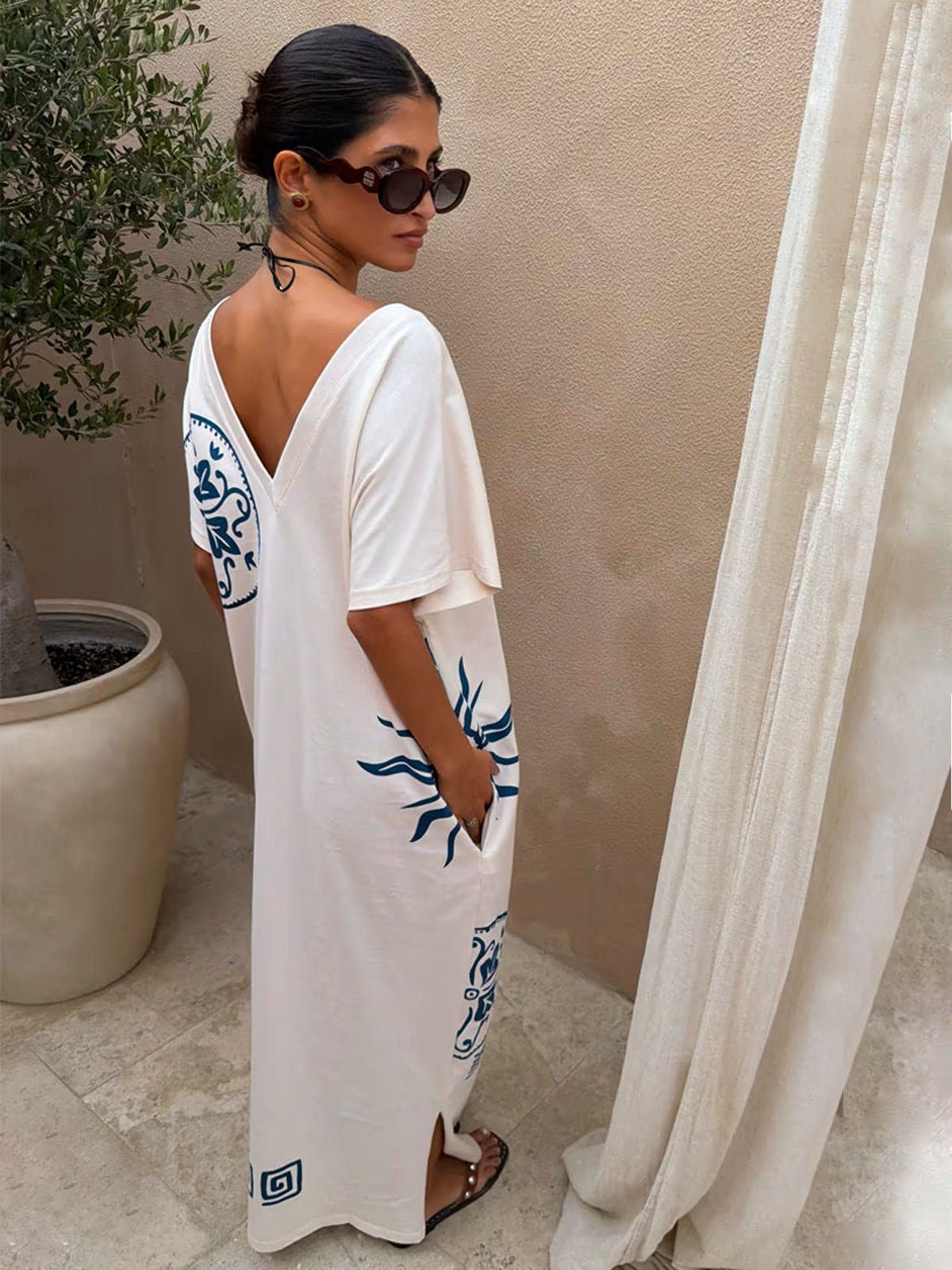 Never Fully Dressed Cream Dolce Vita T-Shirt Dress - Glebe Fashion