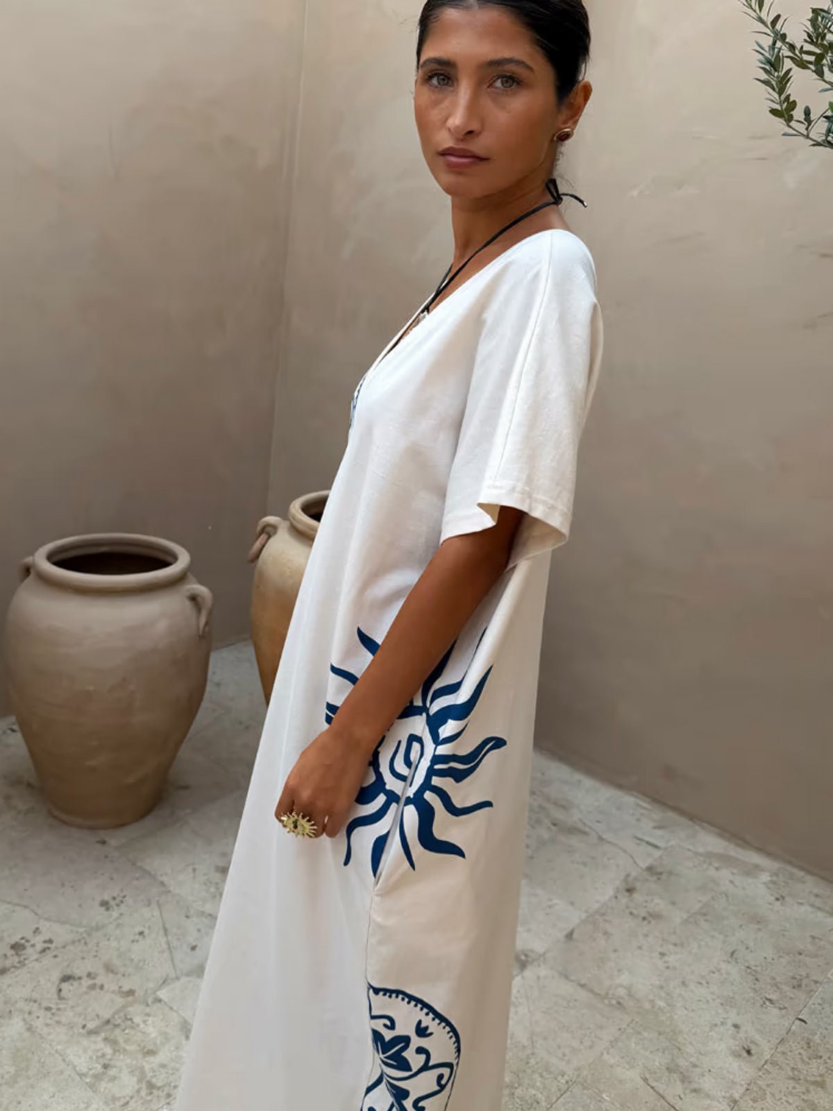 Never Fully Dressed Cream Dolce Vita T-Shirt Dress - Glebe Fashion