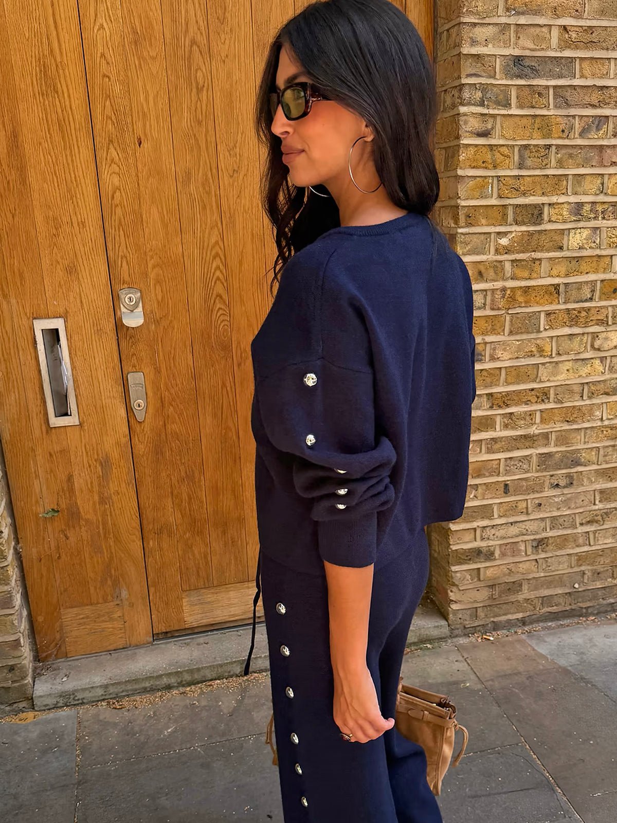 Never Fully Dressed Navy Studded Cardigan - Glebe Fashion