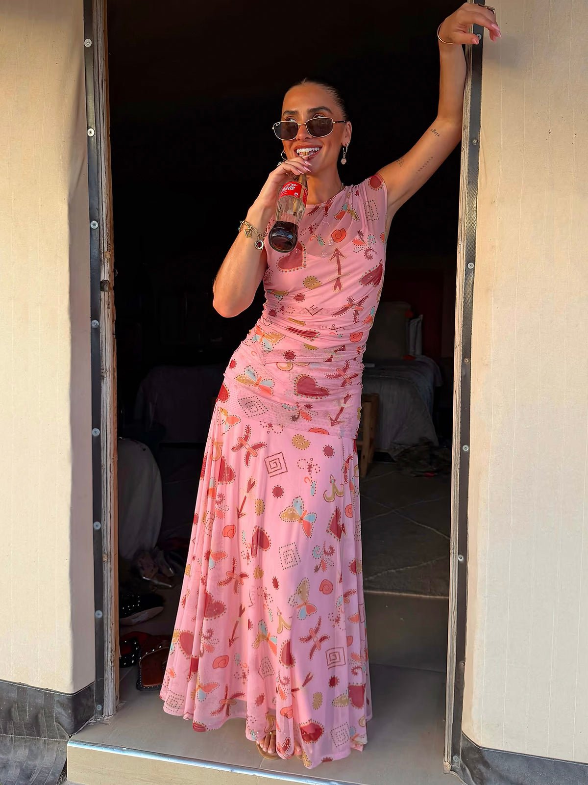 Never Fully Dressed Pink Astra Lacie Maxi Skirt - Glebe Fashion