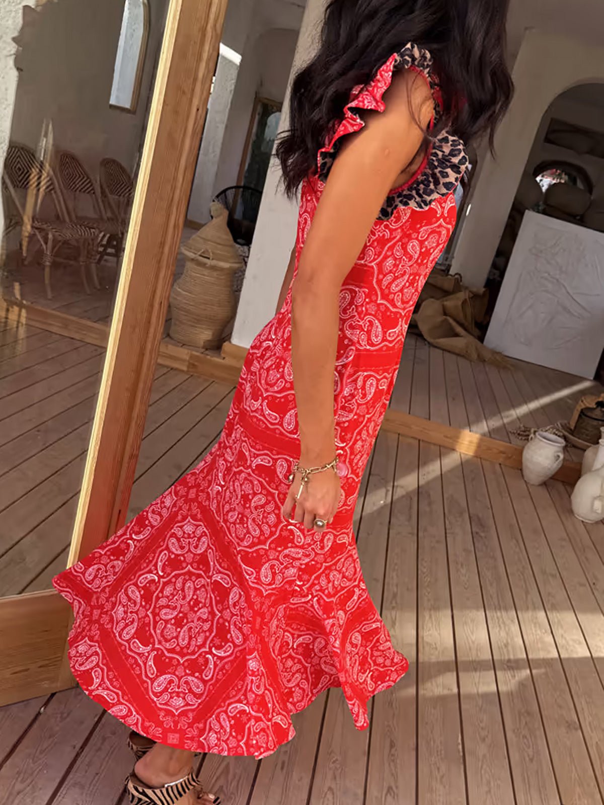 Never Fully Dressed Red Bandana Remi Dress - Glebe Fashion