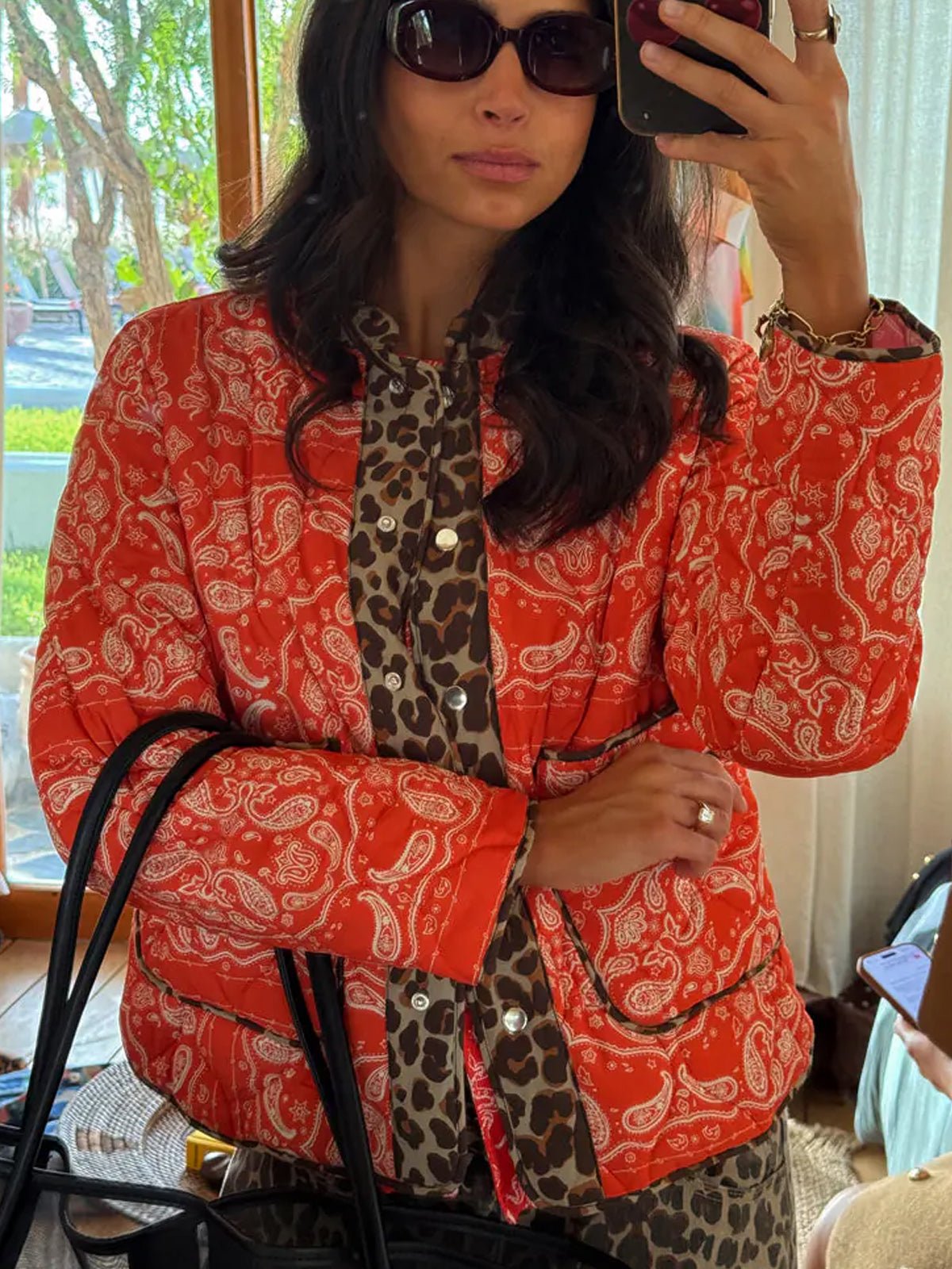 Never Fully Dressed Red Bandana Reversible Jacket - Glebe Fashion