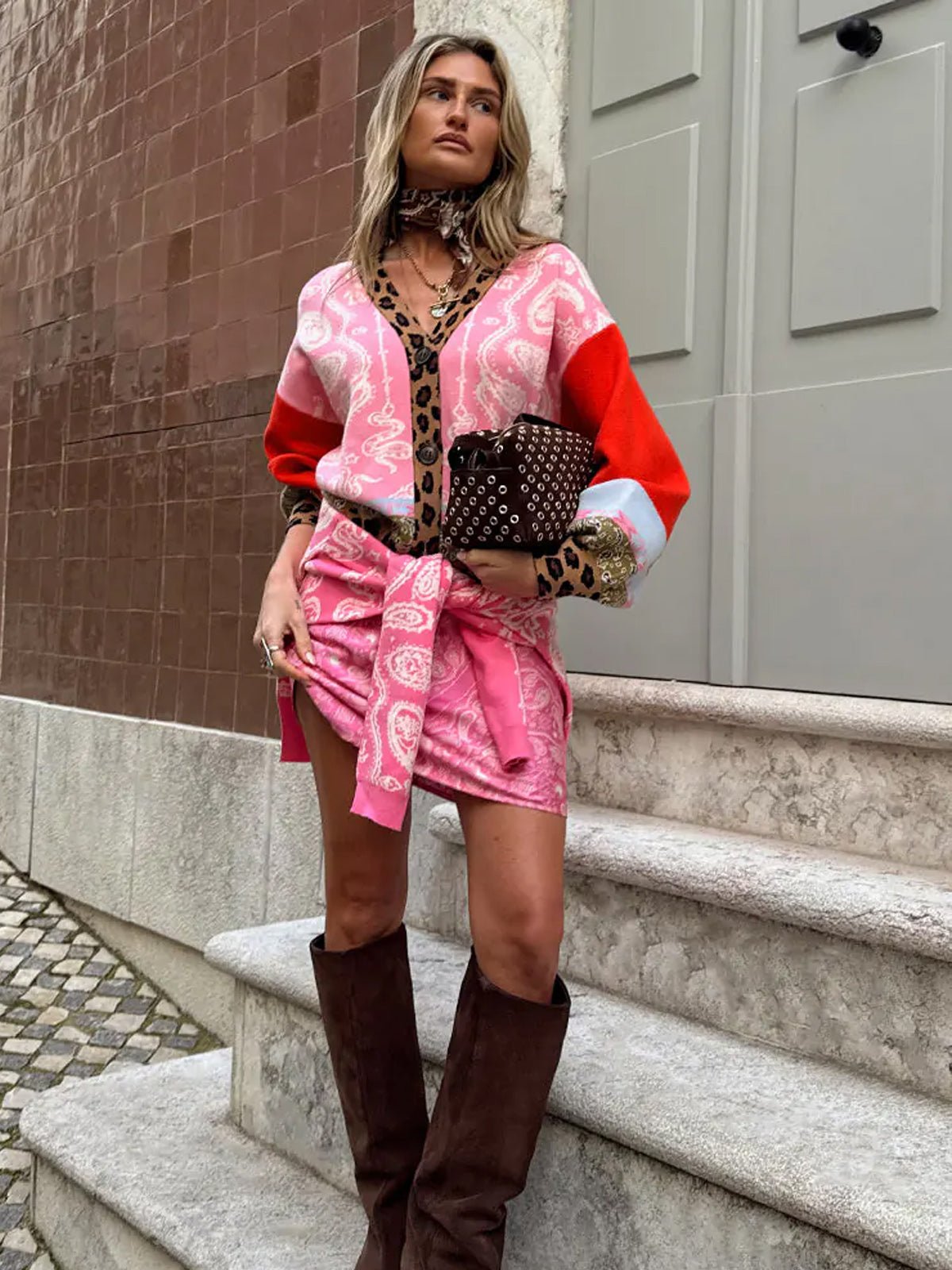 Never Fully Dressed Splice Bandana Cardigan - Glebe Fashion