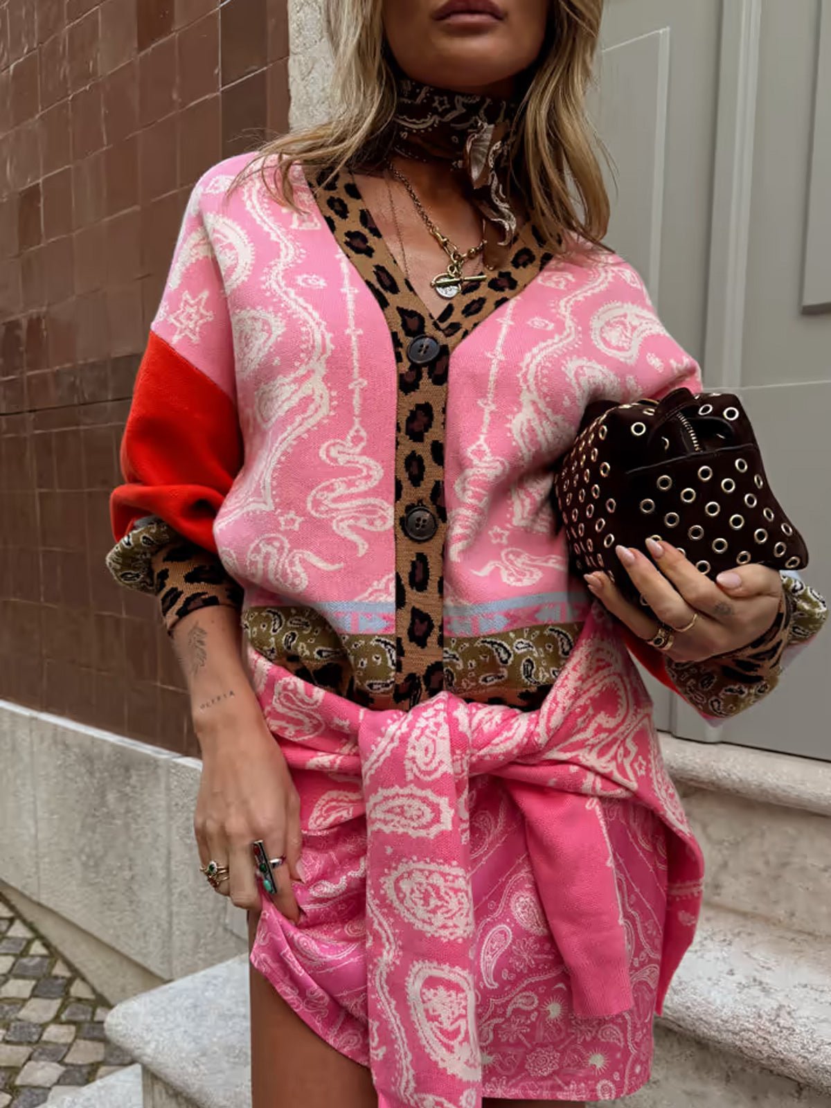 Never Fully Dressed Splice Bandana Cardigan - Glebe Fashion