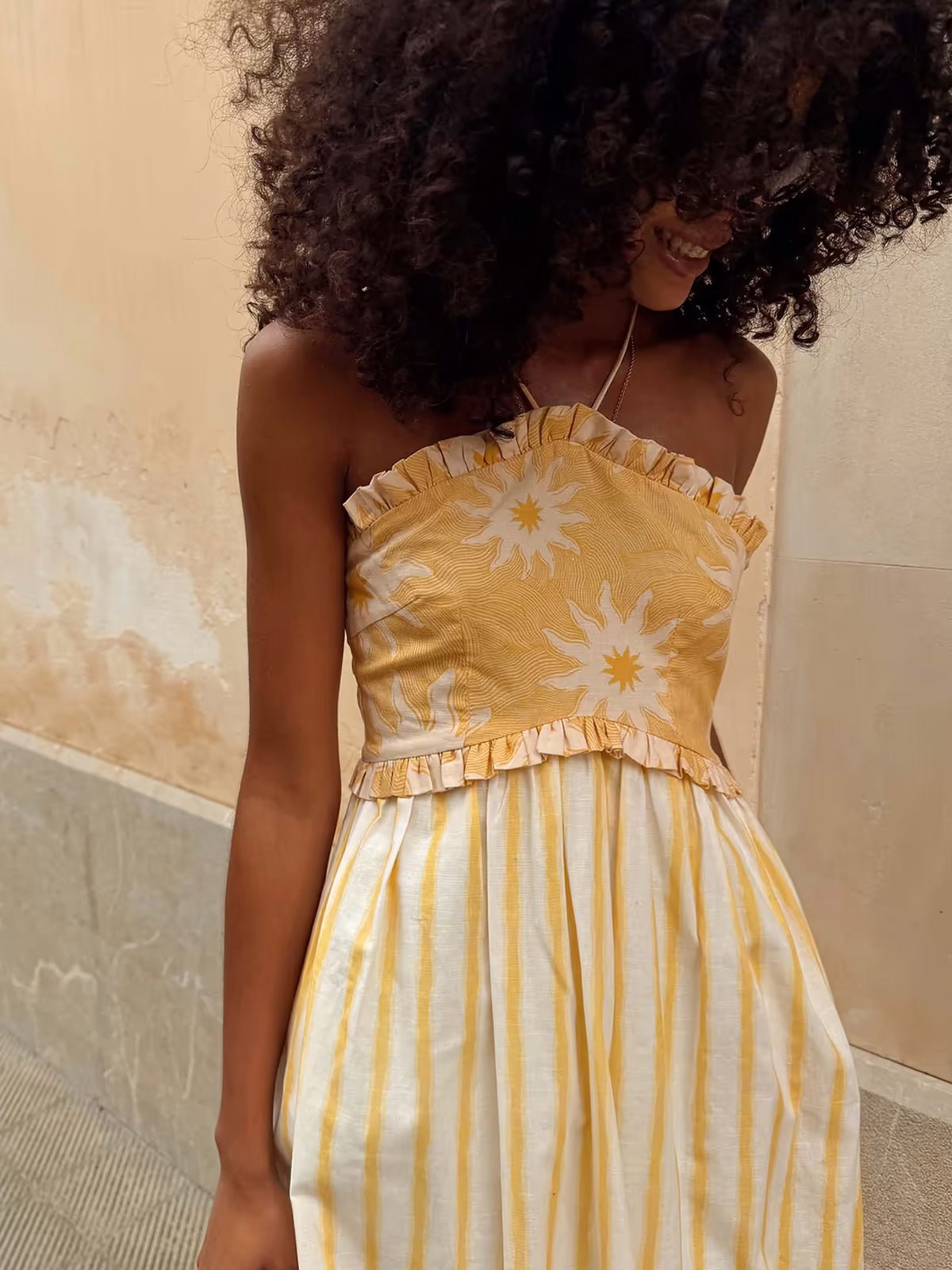 Never Fully Dressed Yellow Stripe Ashley Dress - Glebe Fashion