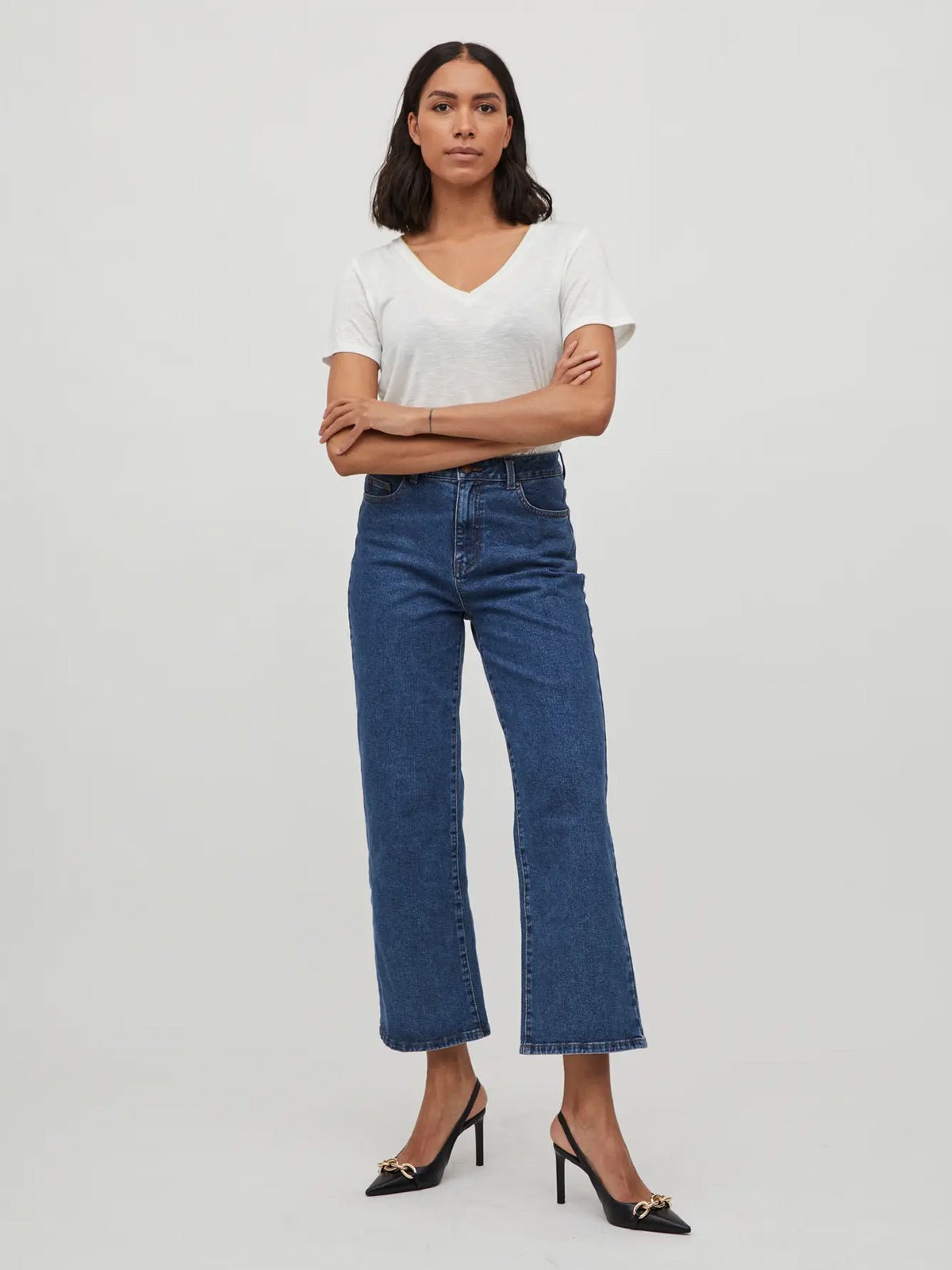 Noel White Short Sleeve Top - Glebe Fashion