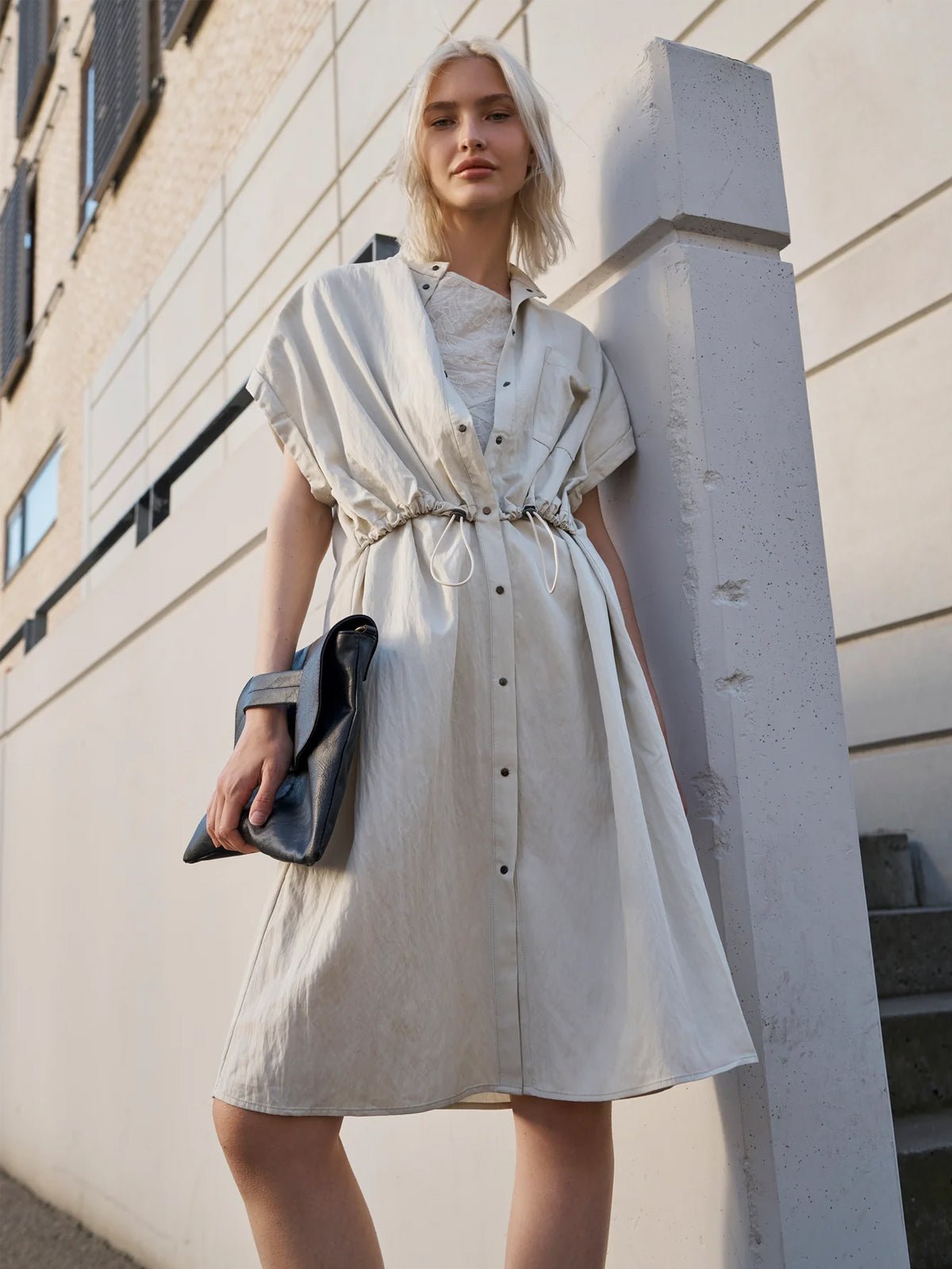 Nu Denmark Cansu Dress Bone - Glebe Fashion