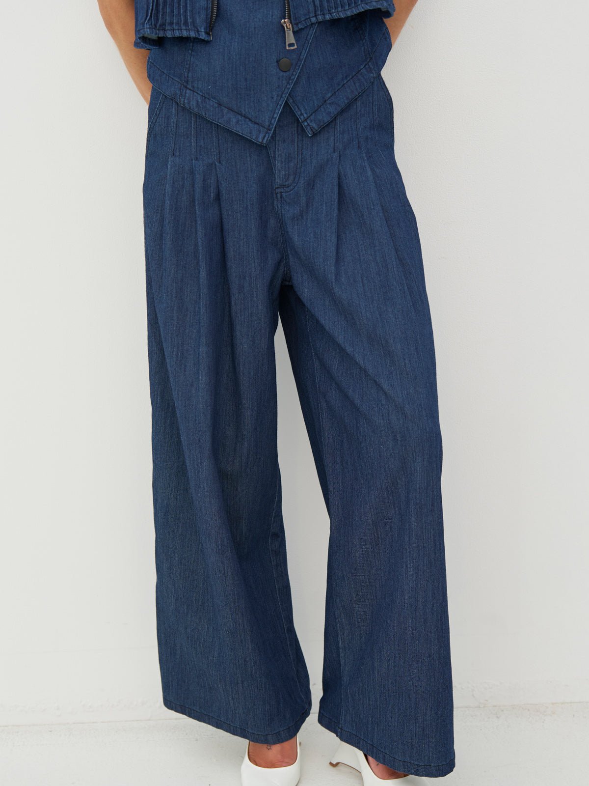 Nu Denmark Carlene Trousers Denim Blue - Glebe Fashion