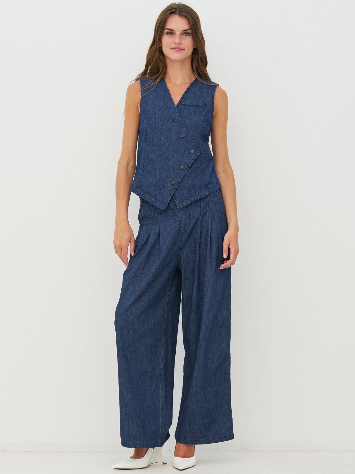 Nu Denmark Carlene Trousers Denim Blue - Glebe Fashion