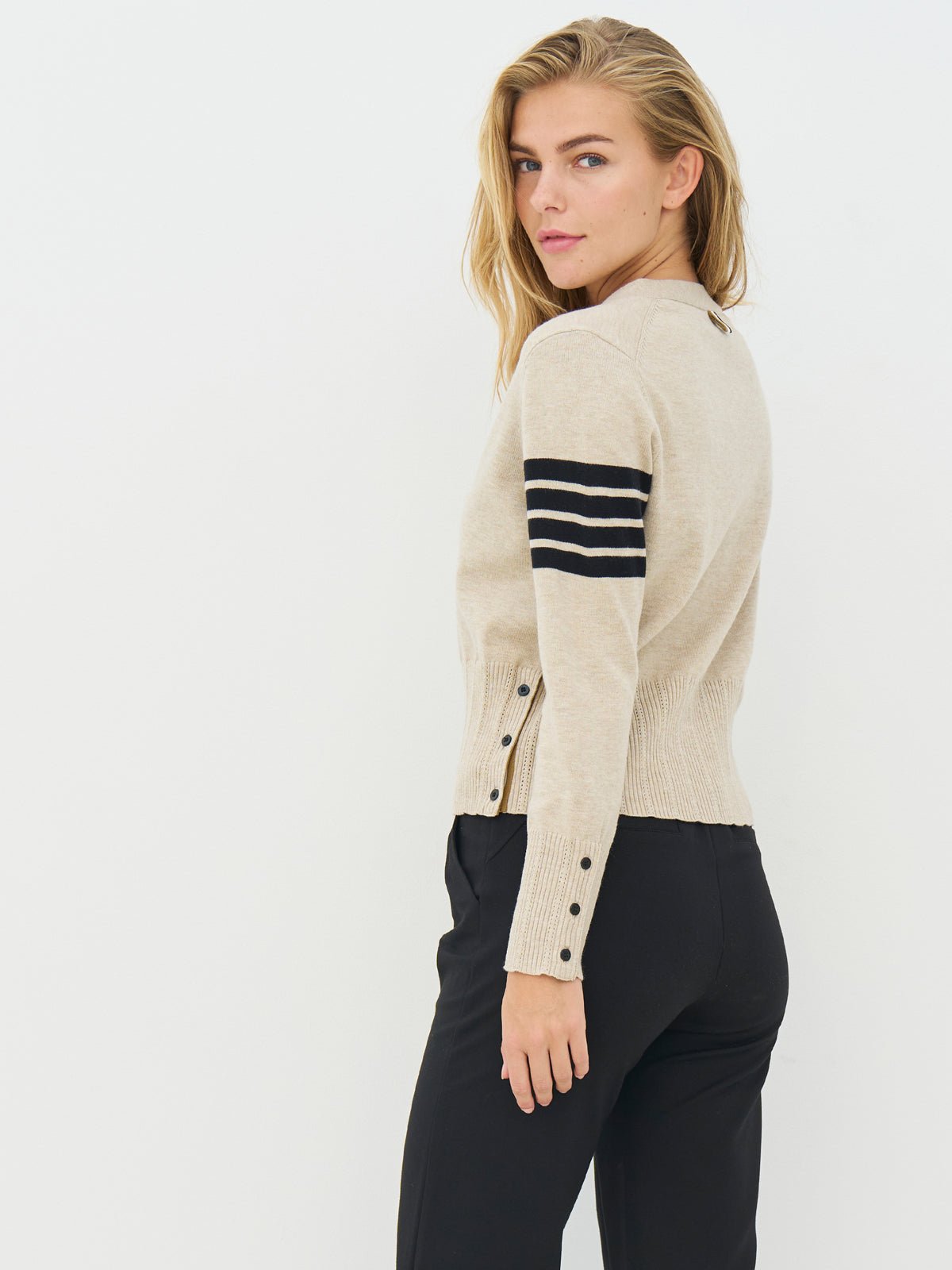 Nu Denmark Crista Knit Cardigan Seasand - Glebe Fashion