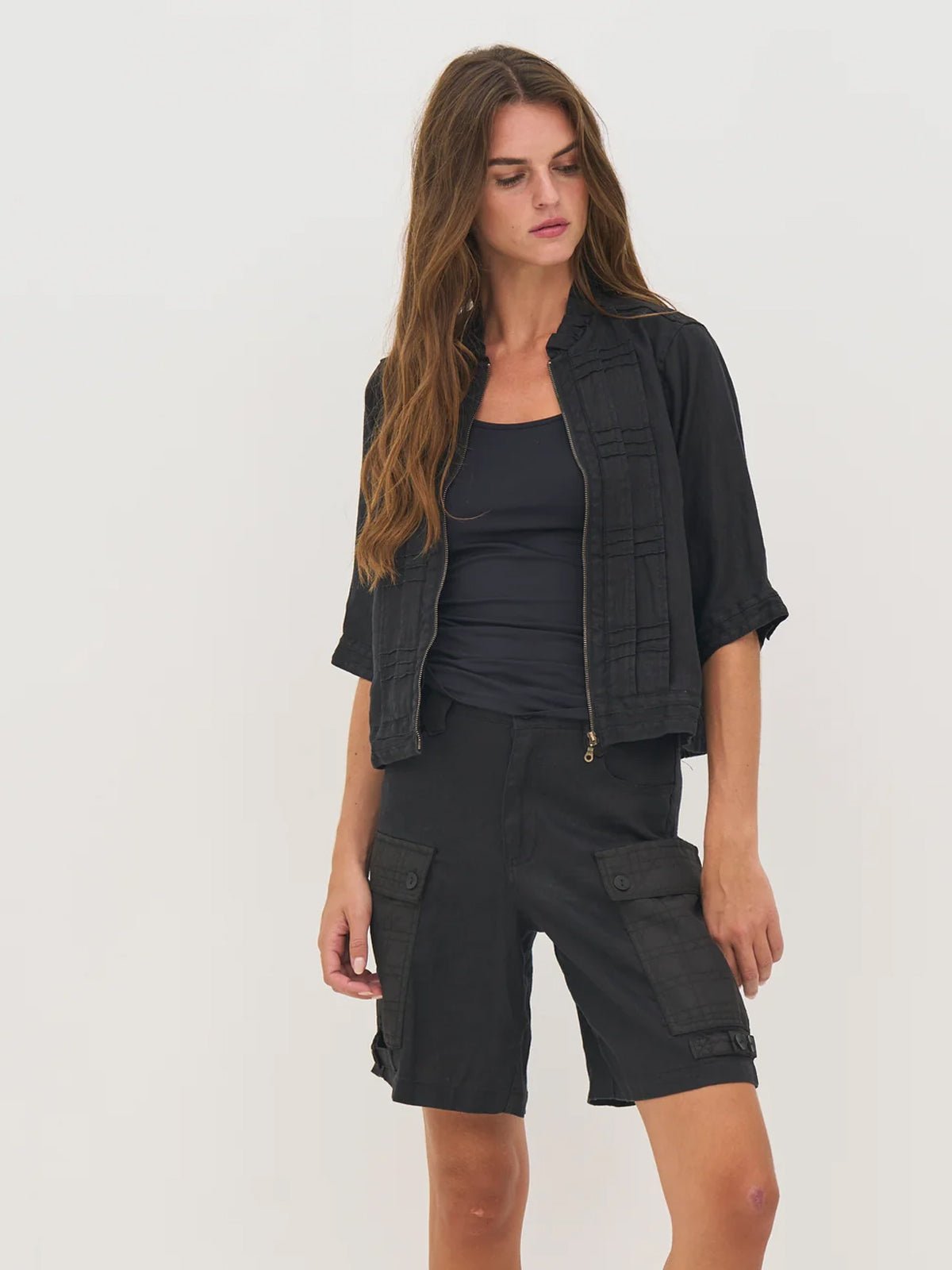 Nu Denmark Dai Linen Jacket Black - Glebe Fashion