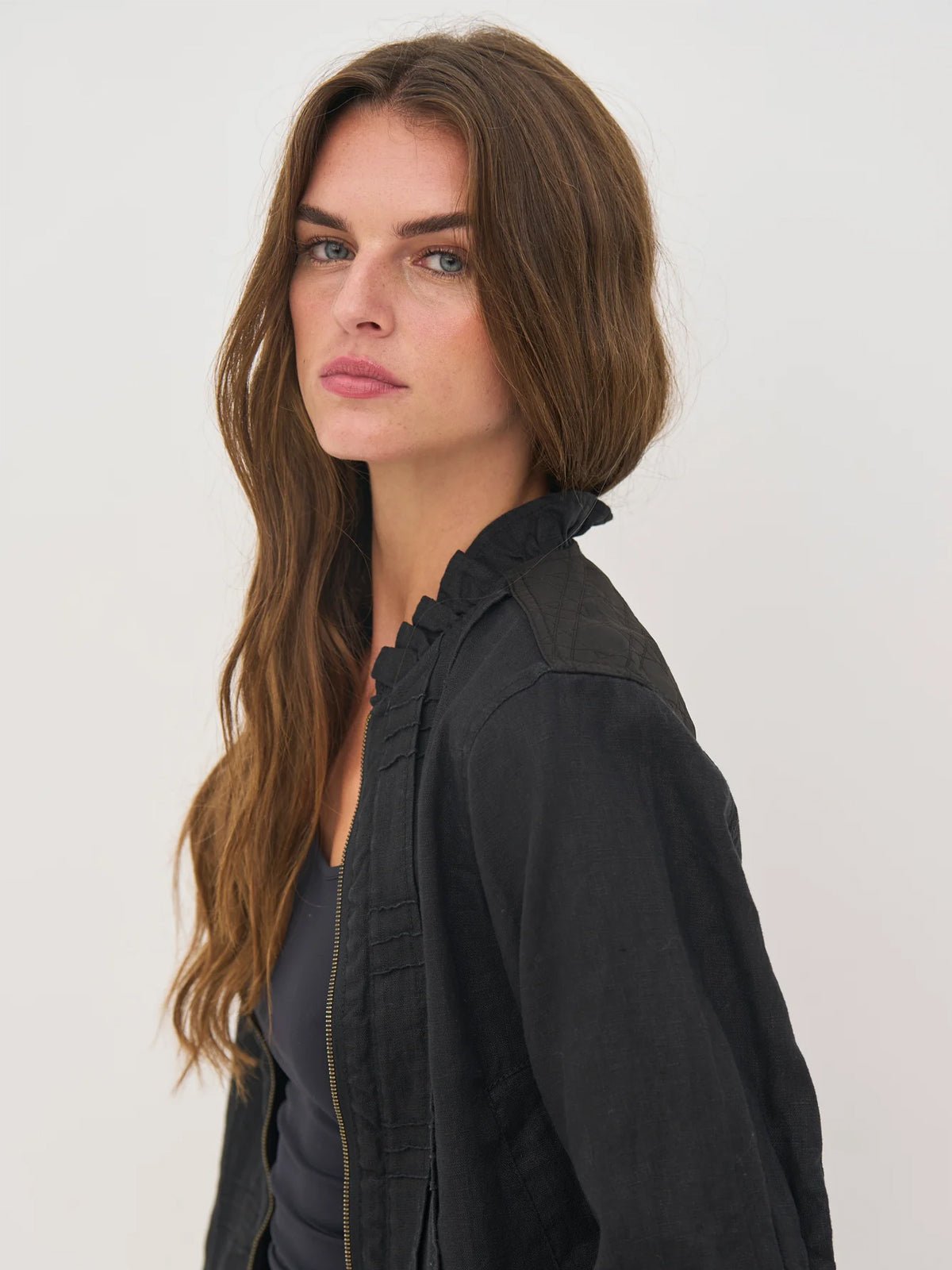 Nu Denmark Dai Linen Jacket Black - Glebe Fashion