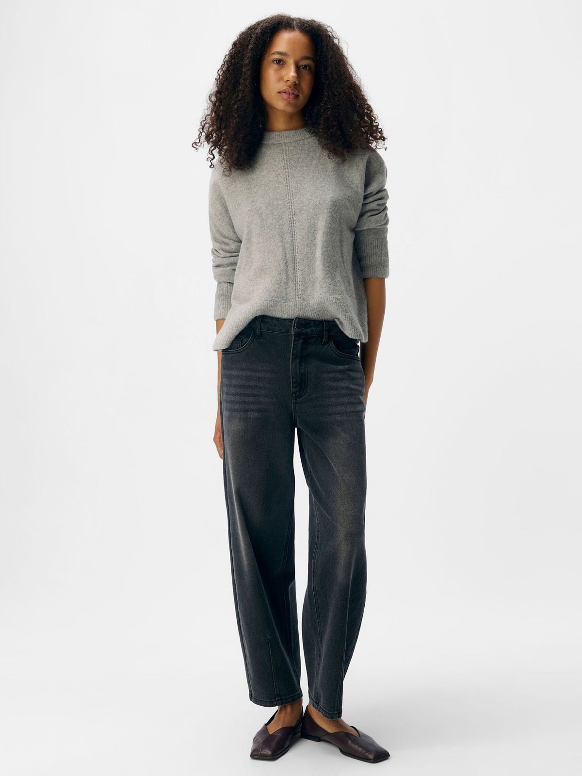 Object Barrel Ankle Jeans Black - Glebe Fashion