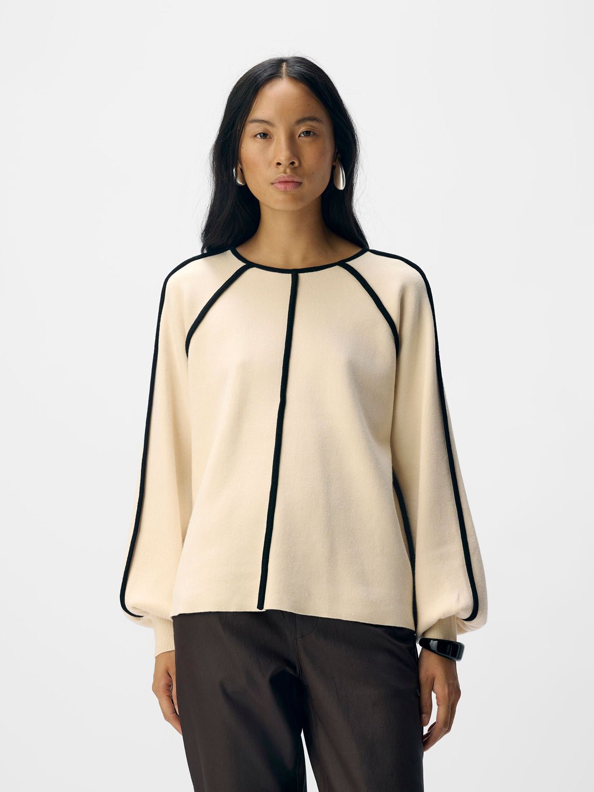 Object Detailed Knitted Pullover Sandshell - Glebe Fashion