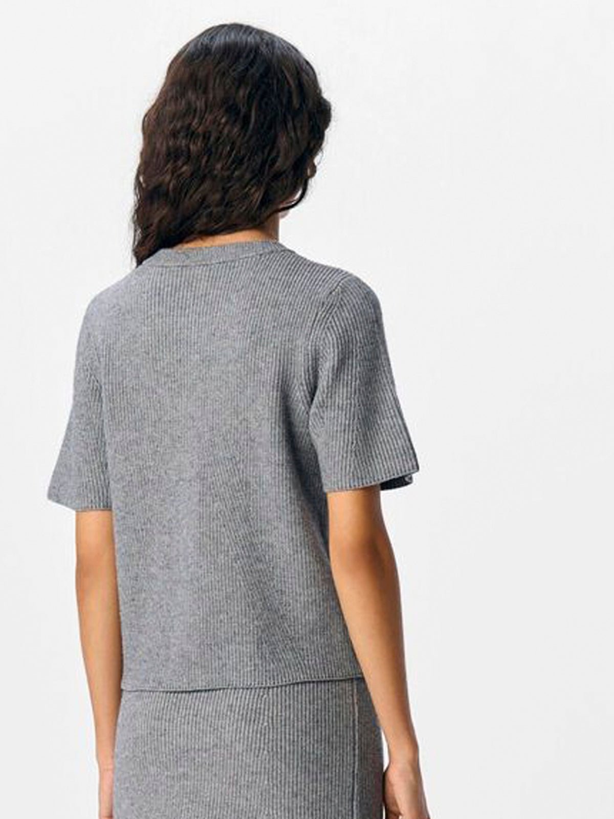 Object Viola Short Sleeve Cardigan Grey - Glebe Fashion