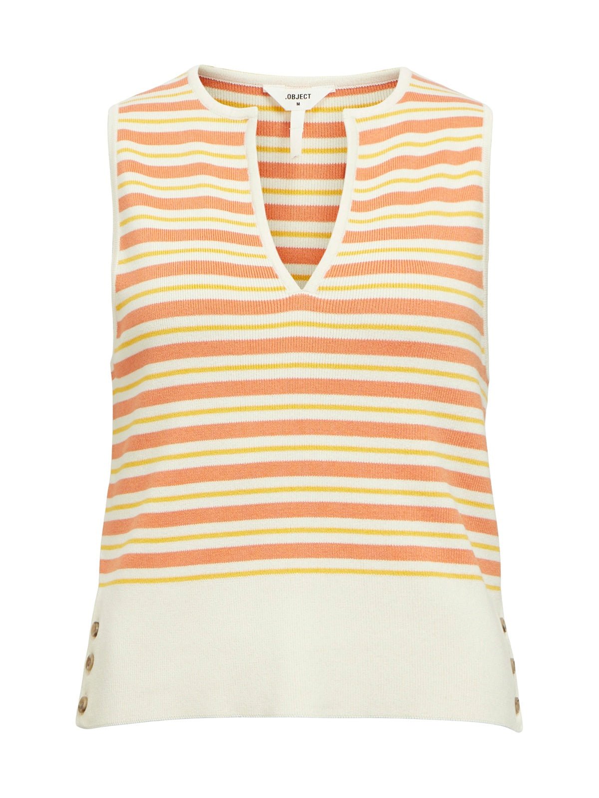 Object Viva Sleeveless Stripe Vest Top Pink - Glebe Fashion
