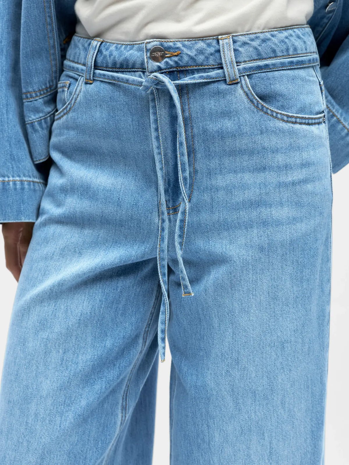 Object Wide Leg Jeans Light Blue - Glebe Fashion