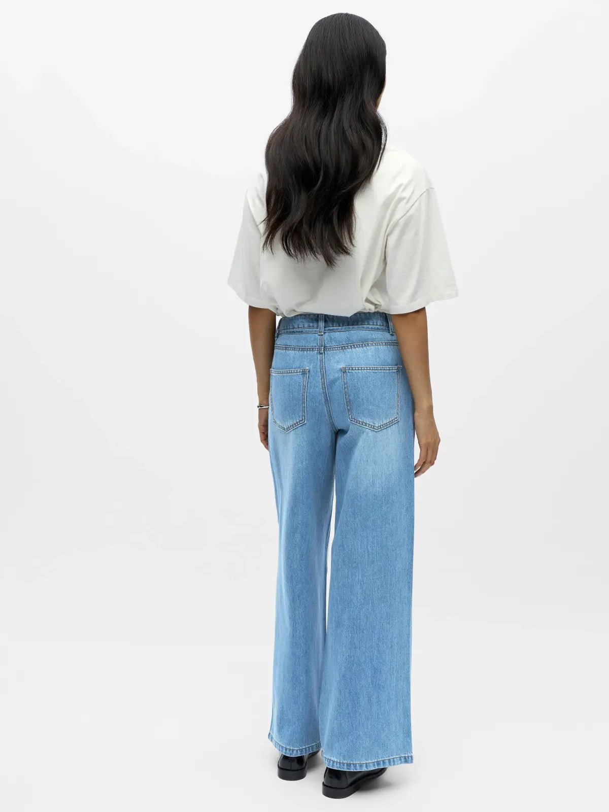 Object Wide Leg Jeans Light Blue - Glebe Fashion