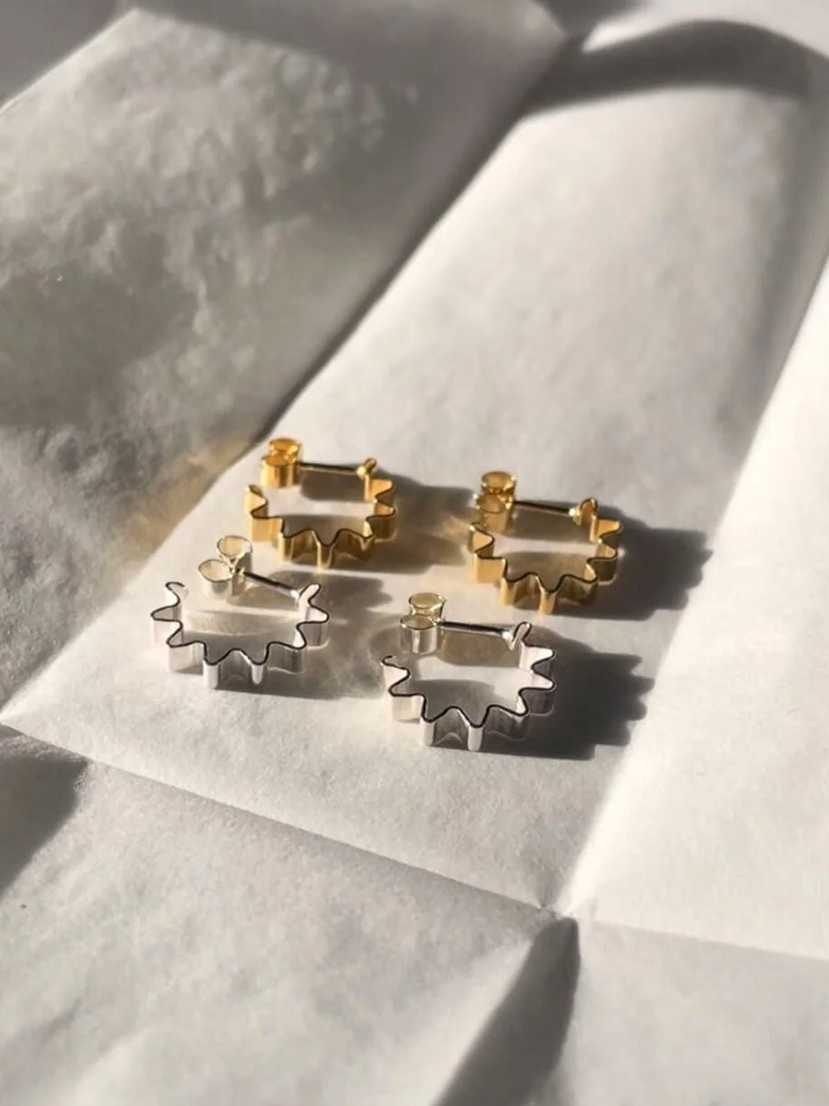 Olivia Taylor Mini Ondulee Hoops Recycled Silver - Glebe Fashion