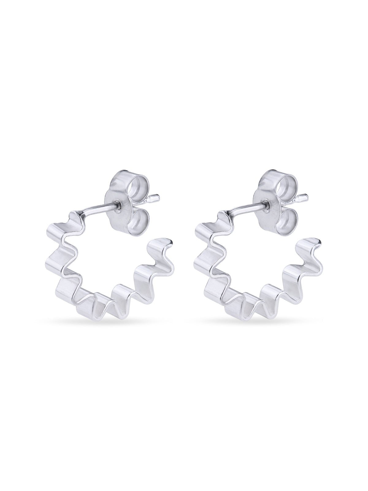 Olivia Taylor Mini Ondulee Hoops Recycled Silver - Glebe Fashion