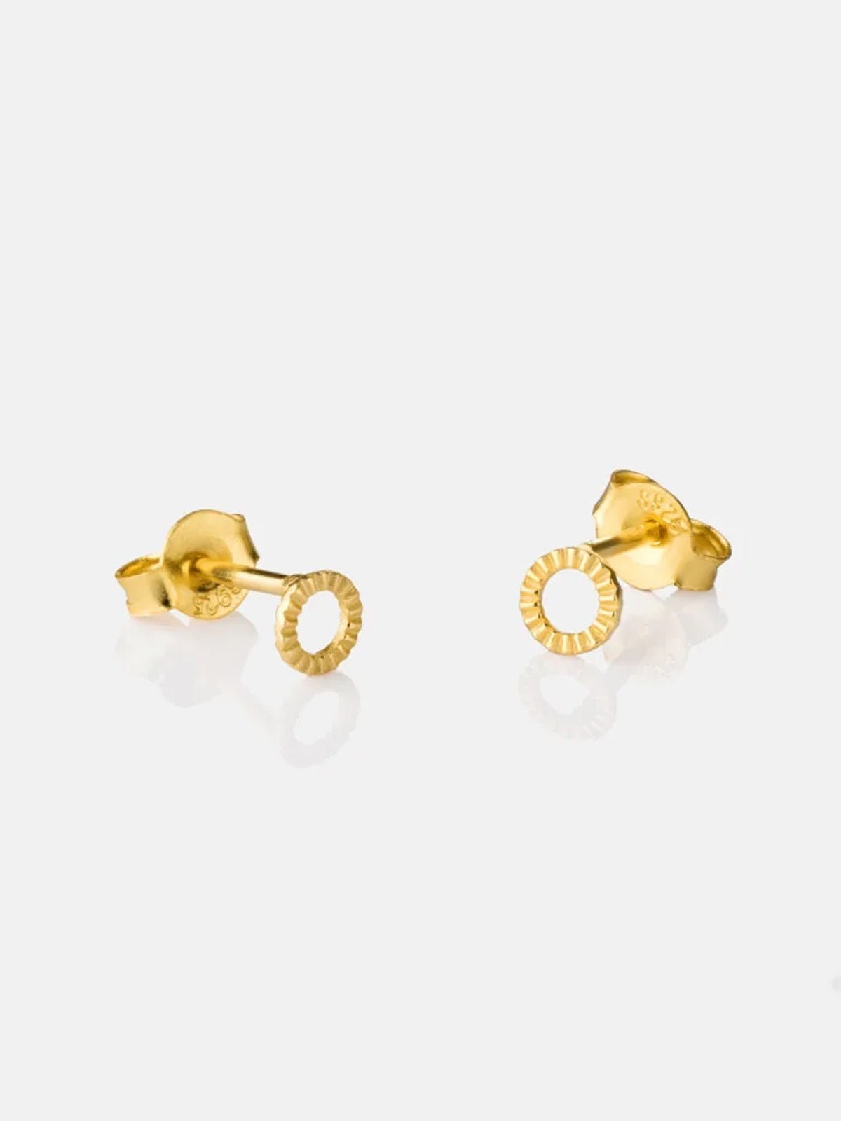 One & Eight Gold Mini Circle Studs - Glebe Fashion