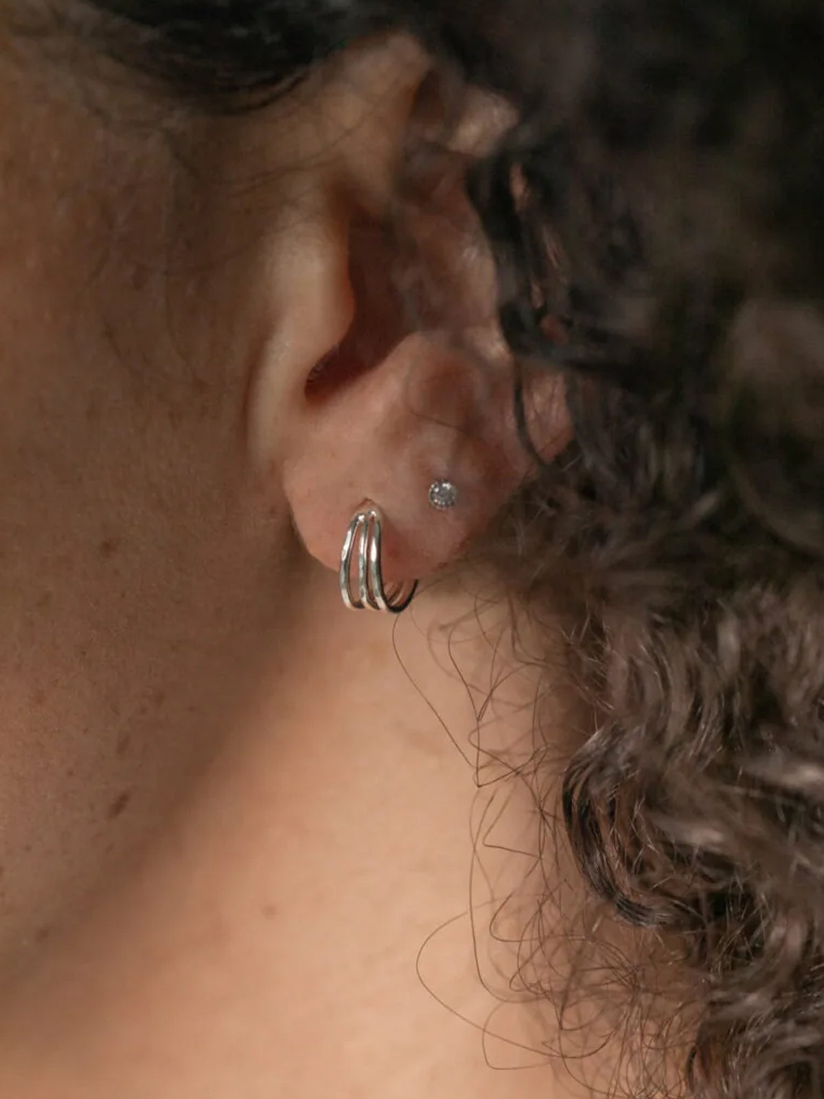 One & Eight Silver Tiny Studs