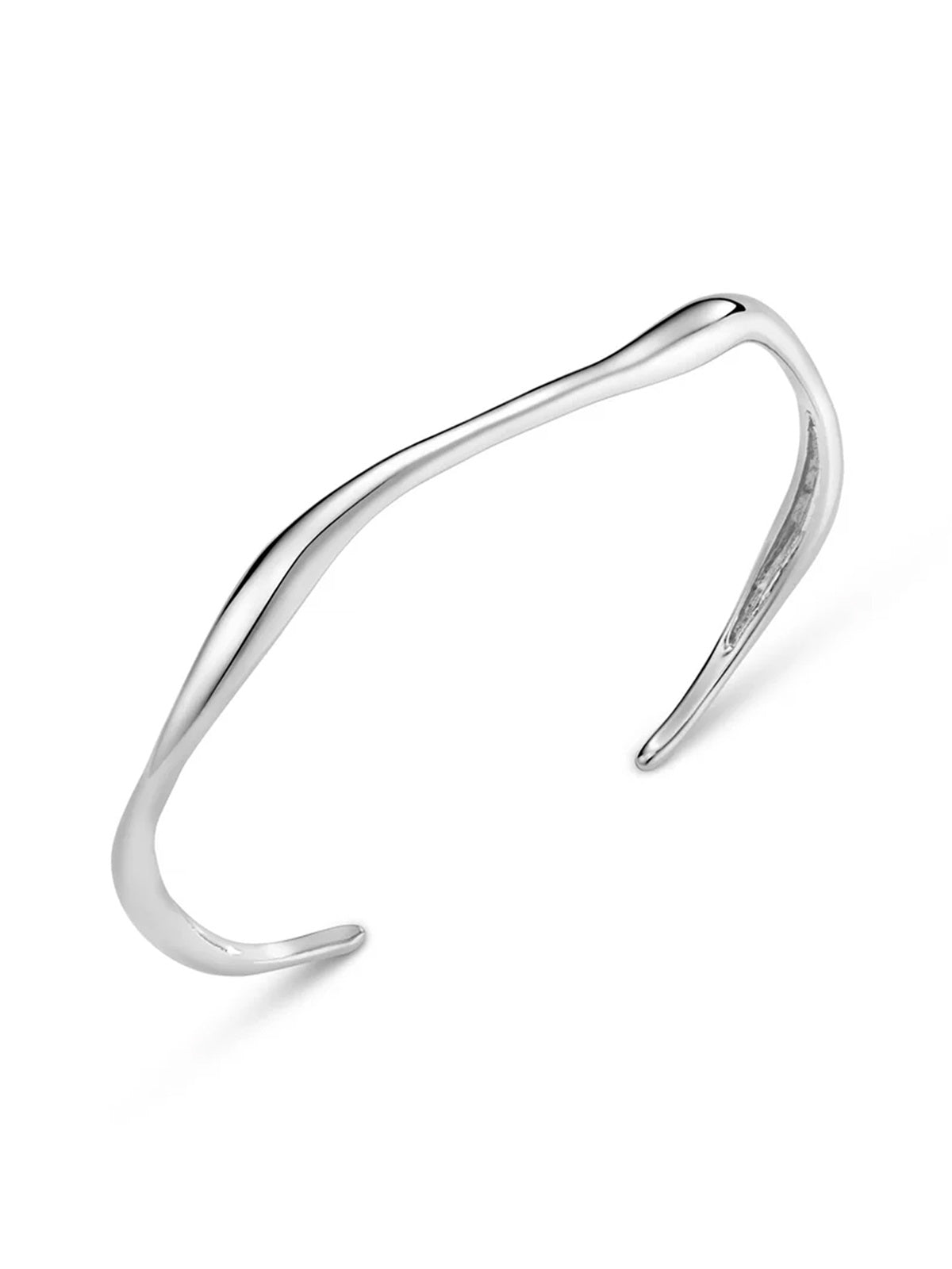 Orelia Fine Wave Bangle Silver - Glebe Fashion