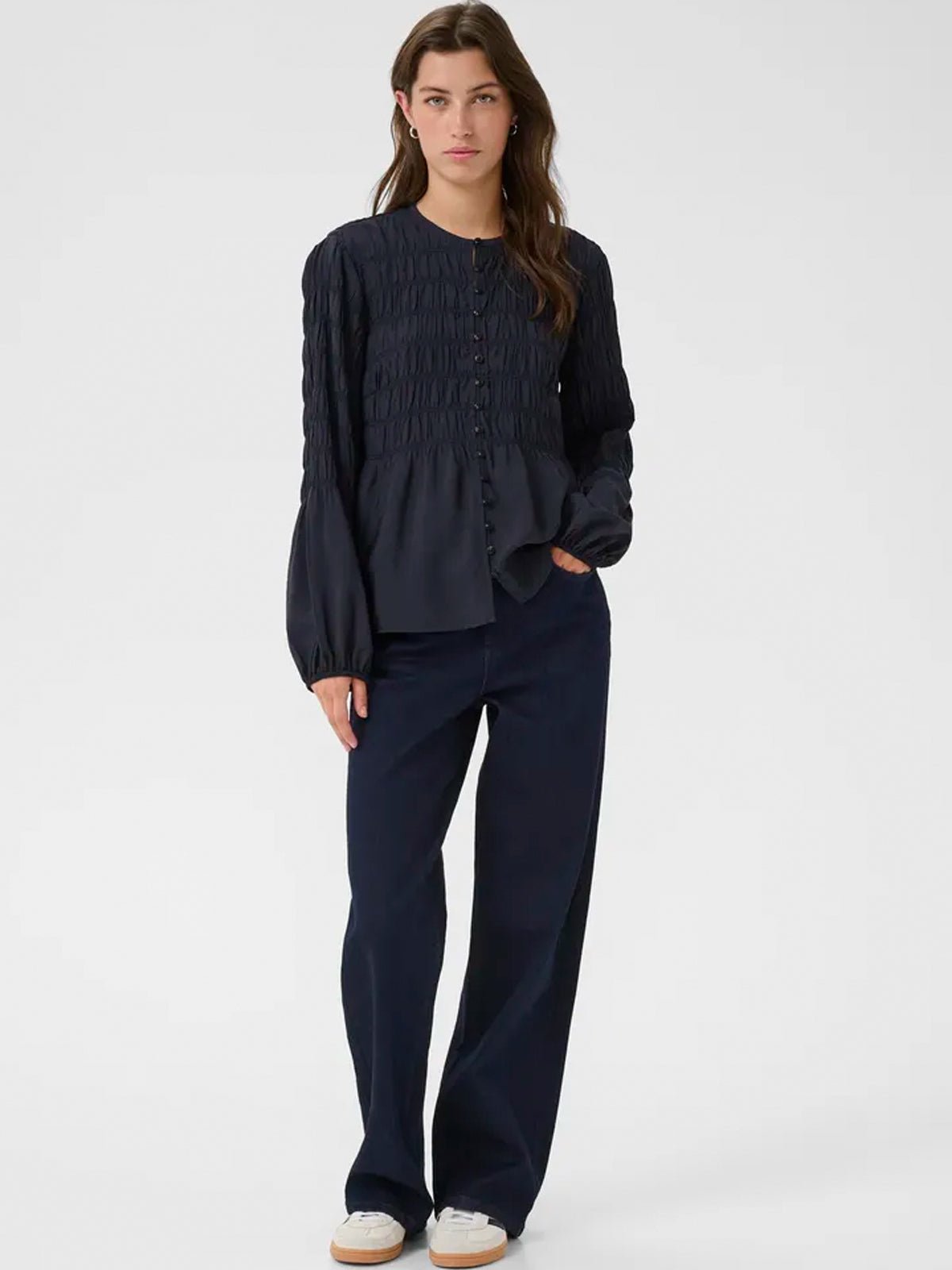 Part Two SiffePW Blouse Dark Navy - Glebe Fashion