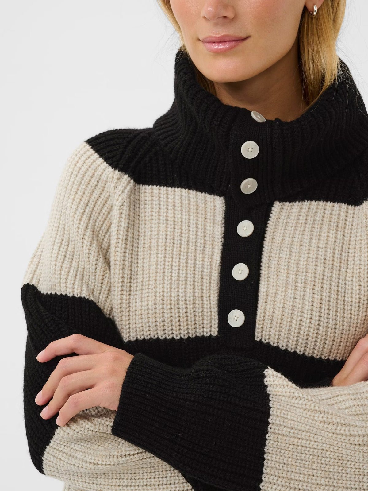 Part Two SimraPW Pullover French Oak & Black - Glebe Fashion
