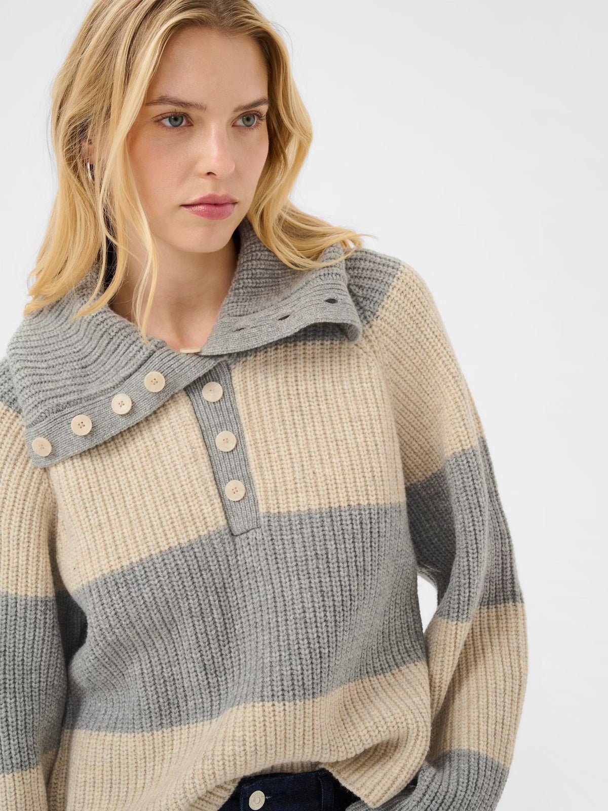 Part Two SimraPW Pullover French Oak Grey - Glebe Fashion