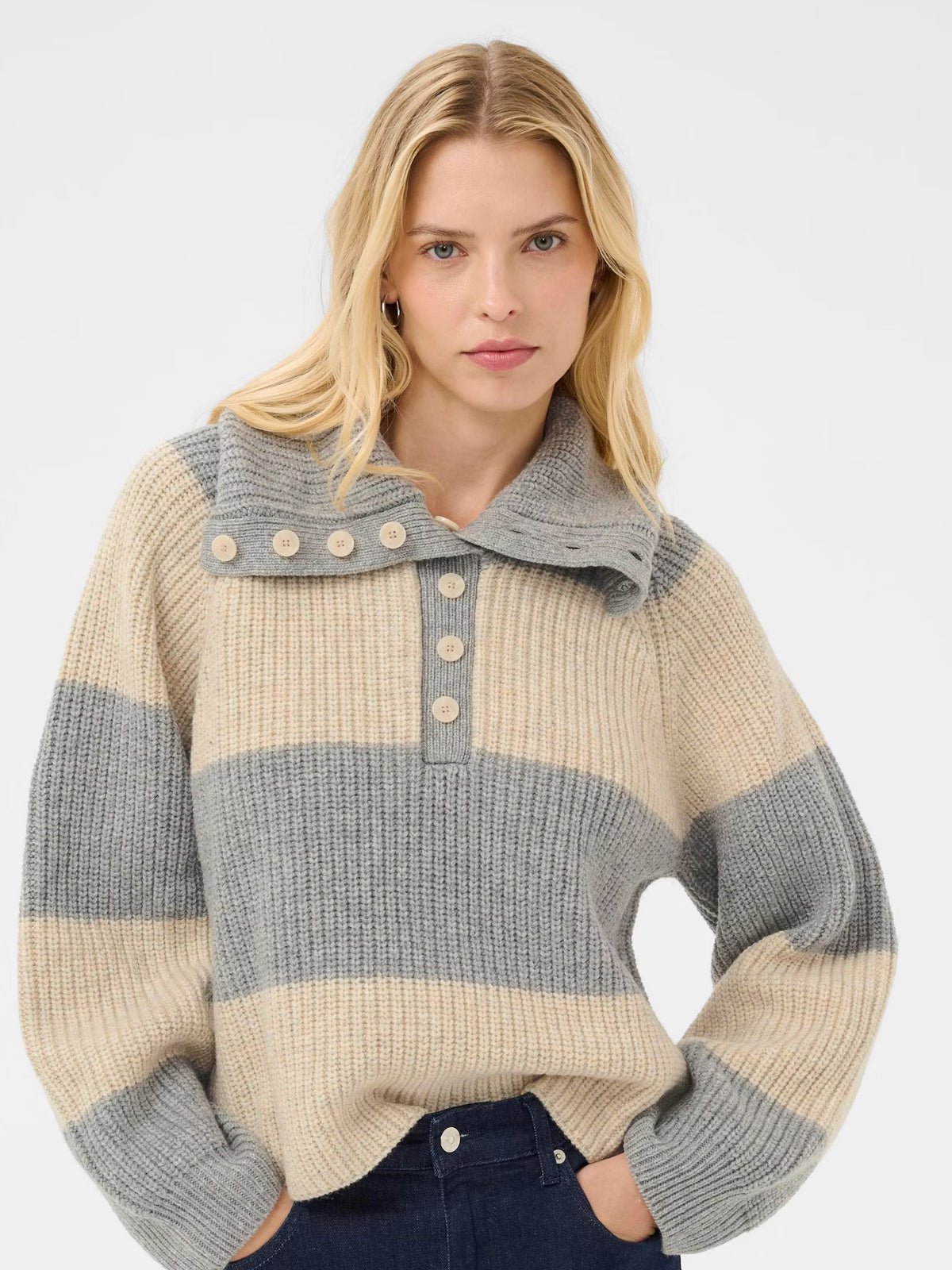 Part Two SimraPW Pullover French Oak Grey - Glebe Fashion