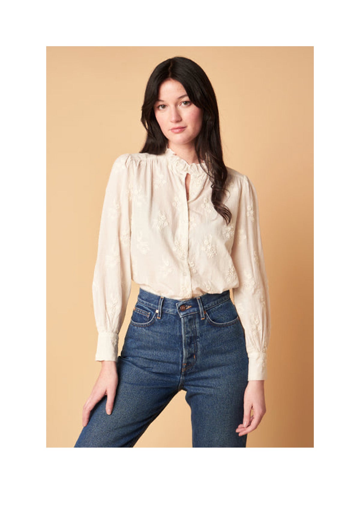 Petite Mendigote Tabatha Embroidered Blouse Ecru