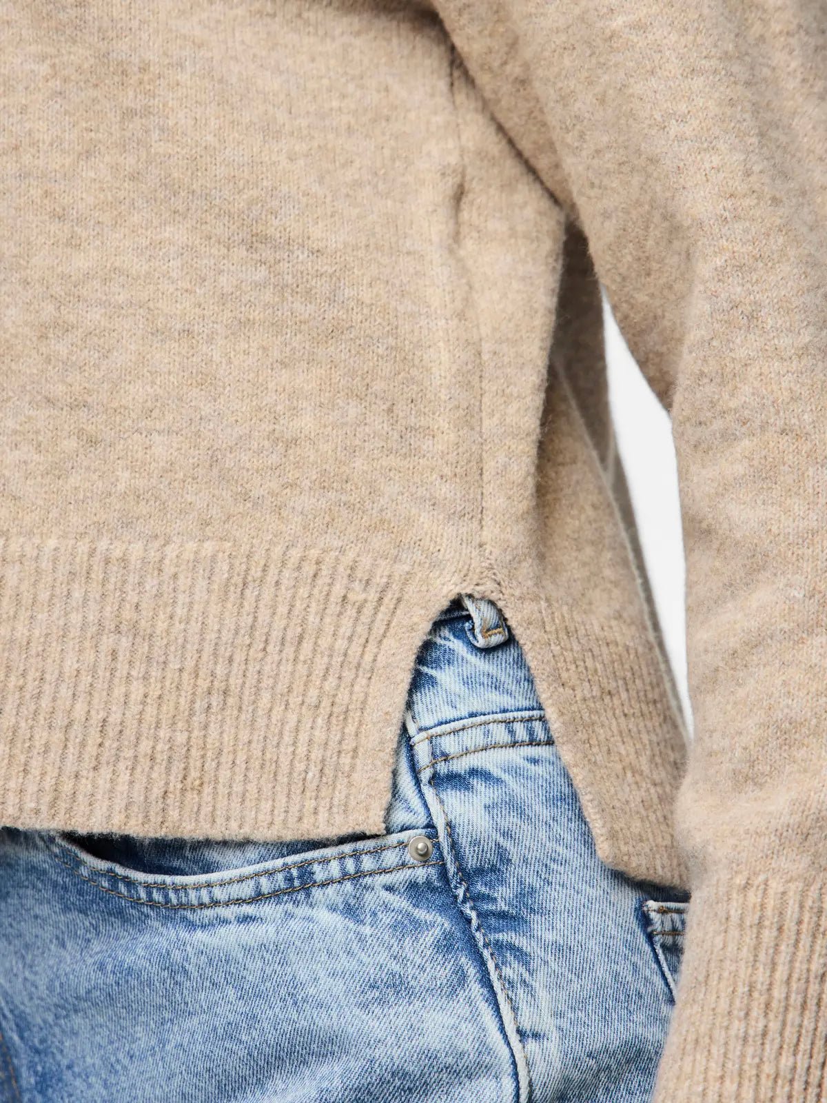 Pieces O - Neck Jumper Knit Melange - Glebe Fashion