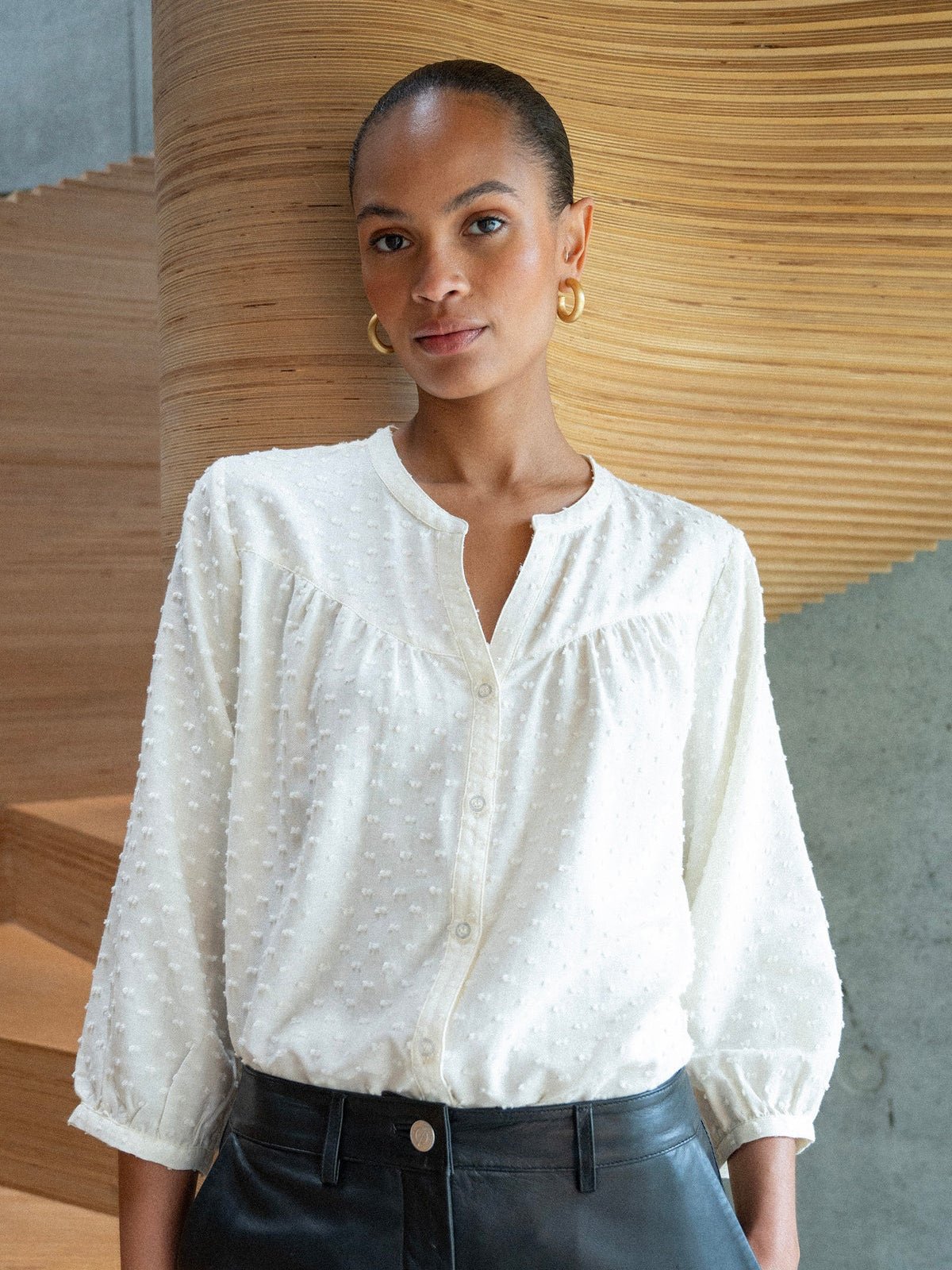 Pieszak Milla Boheme Dot Shirt White Pearl - Glebe Fashion