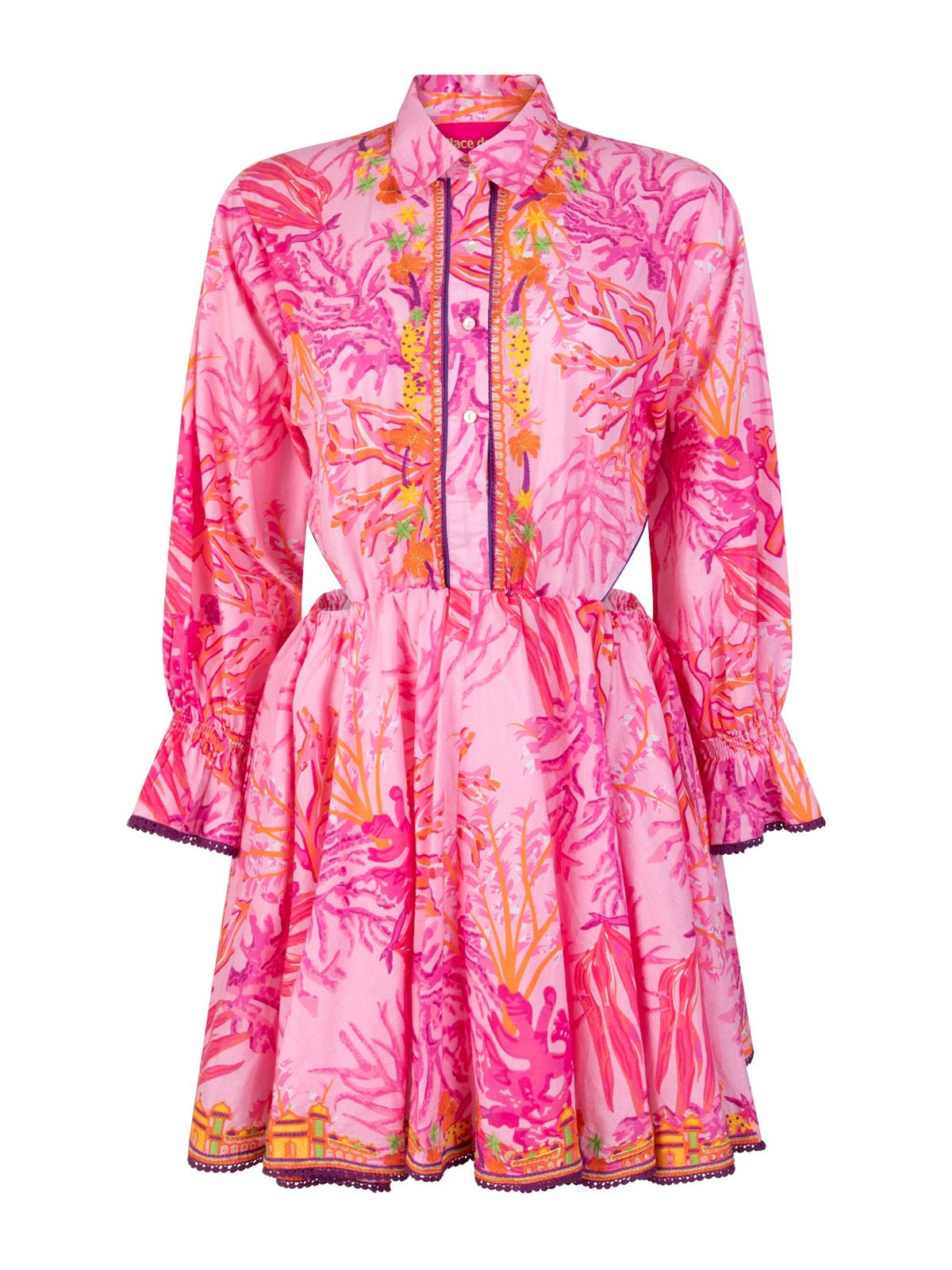 Place Du Soleil Rosa Cut Out Short Dress Pink - Glebe Fashion