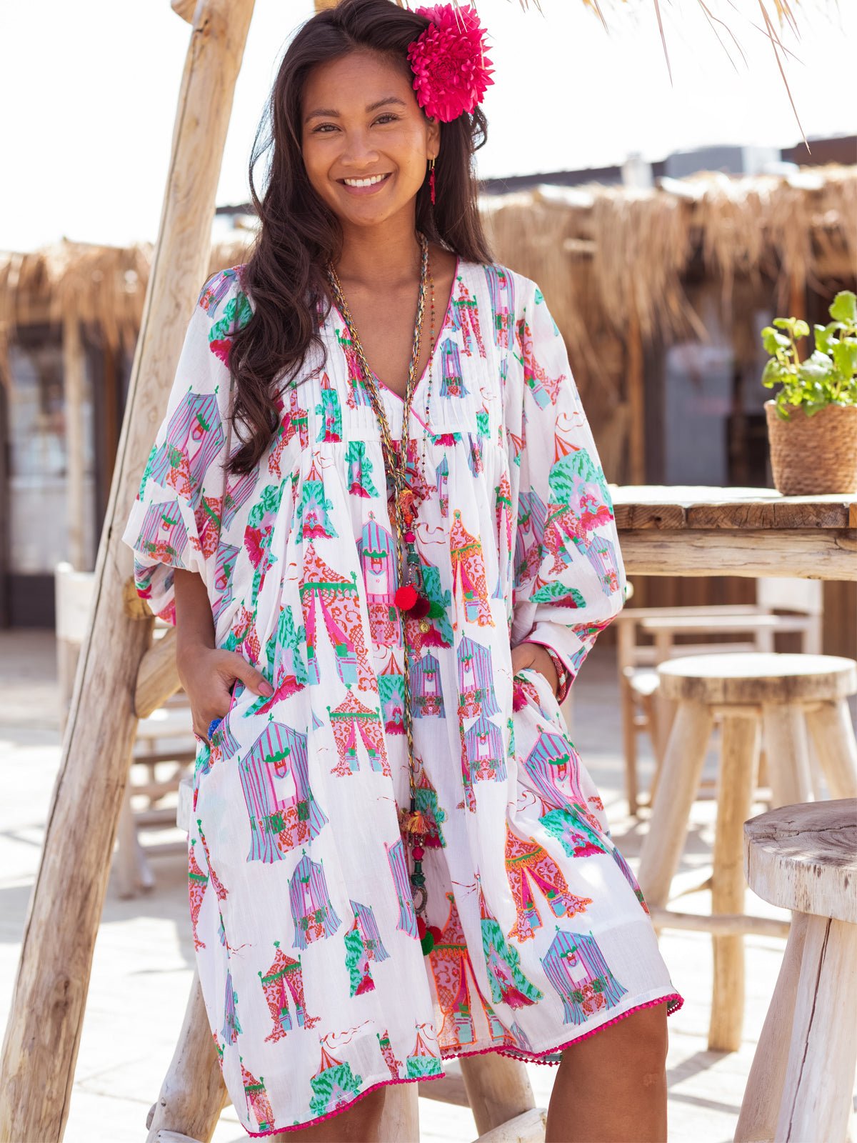 Place Du Soleil Tea Tents Short Dress - Glebe Fashion