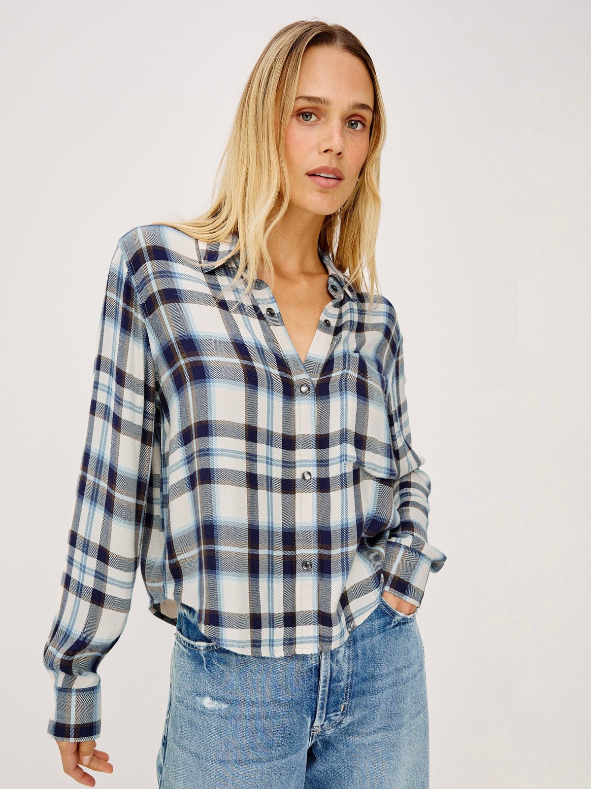 Rails Mailn Shirt Ecru Midnight - Glebe Fashion