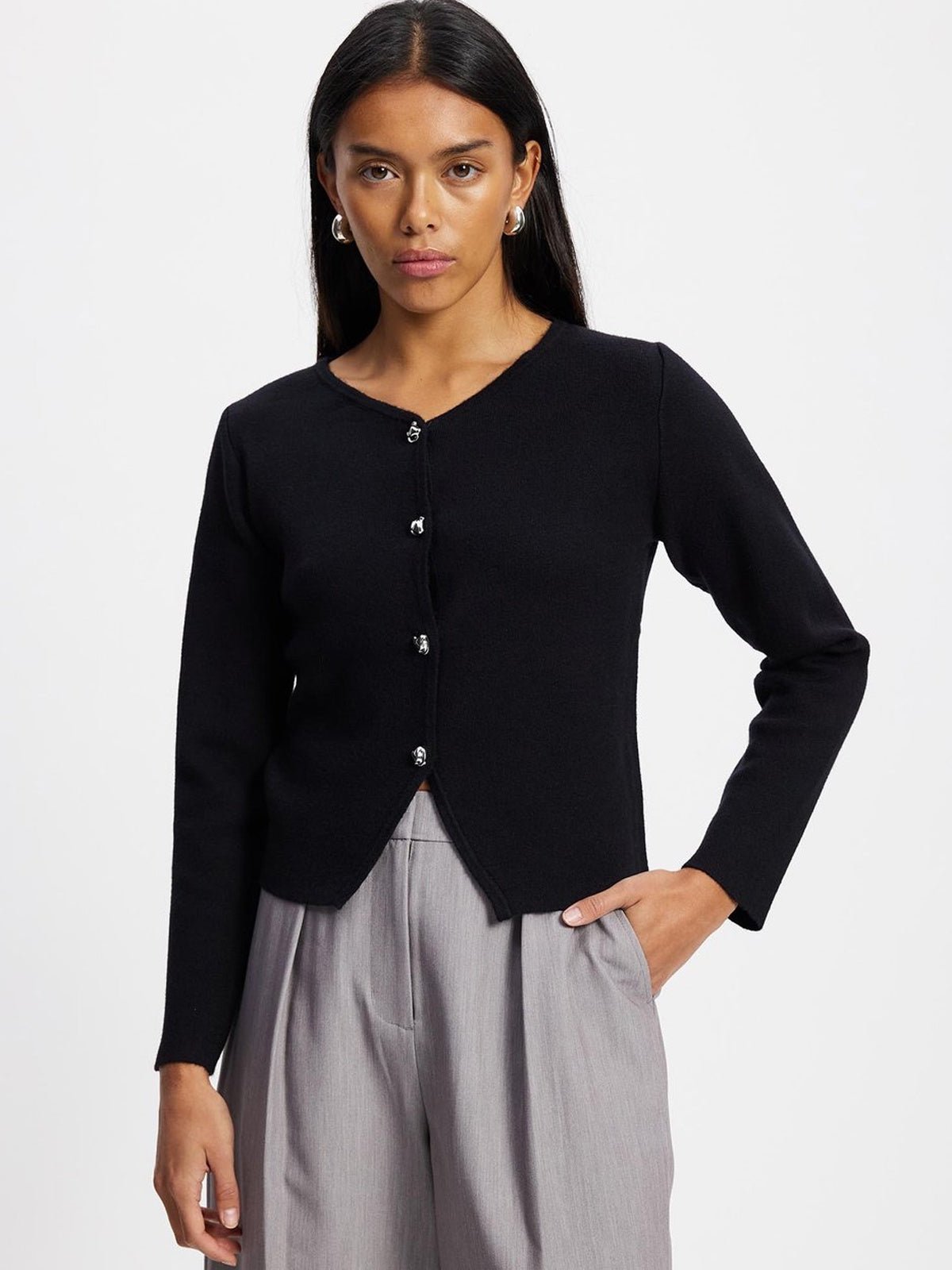 Scarlett Short Cardigan Black - Glebe Fashion