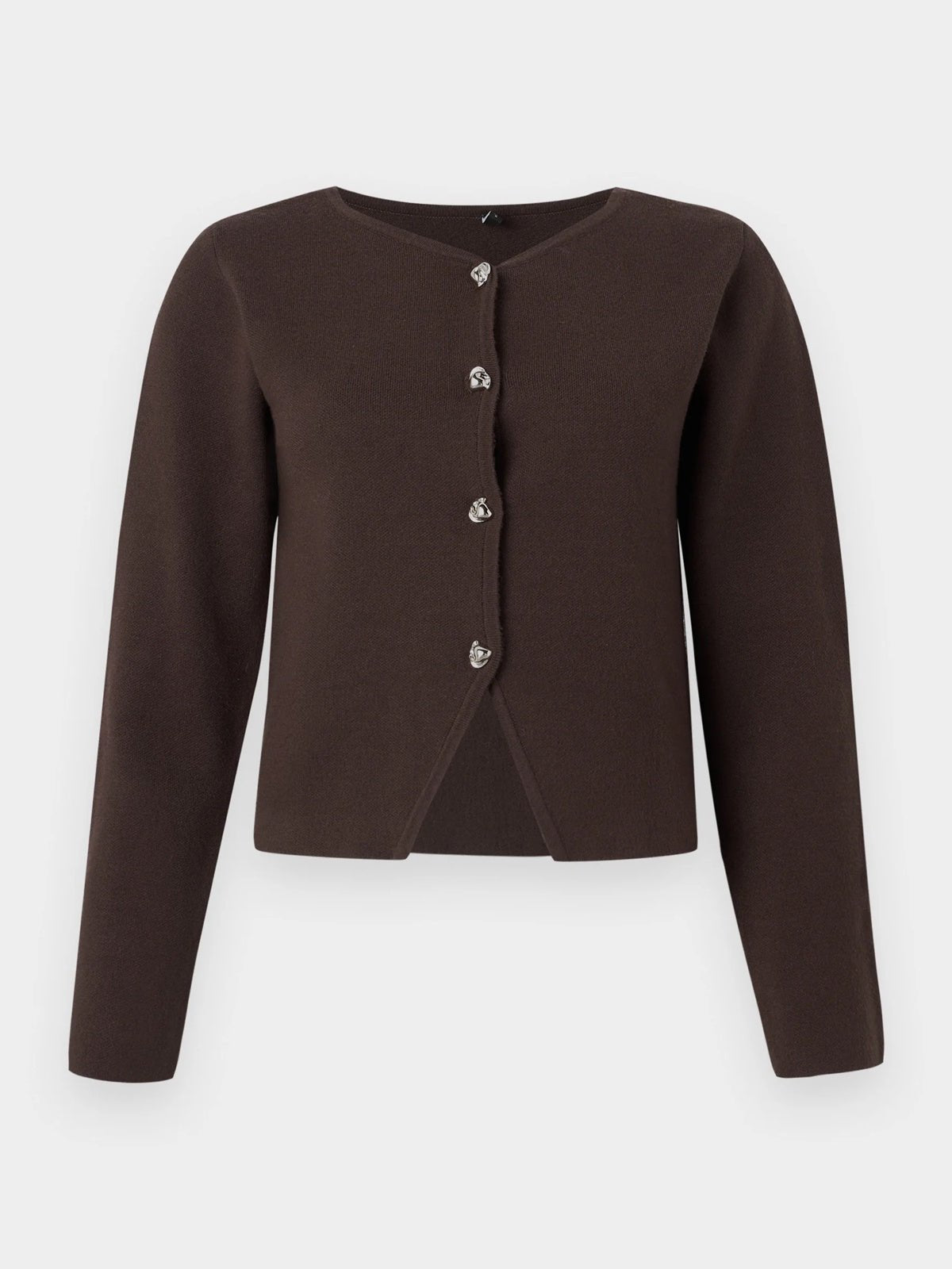 Scarlett Short Cardigan Chocolate Brown - Glebe Fashion