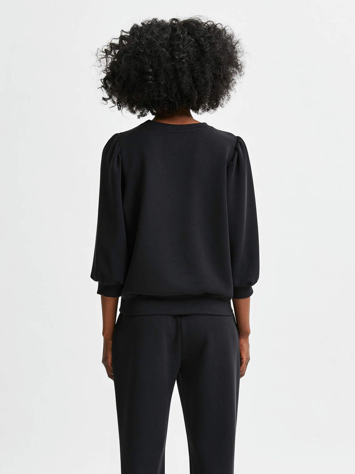 Selected Femme 3/4 Sweat Top Black - Glebe Fashion