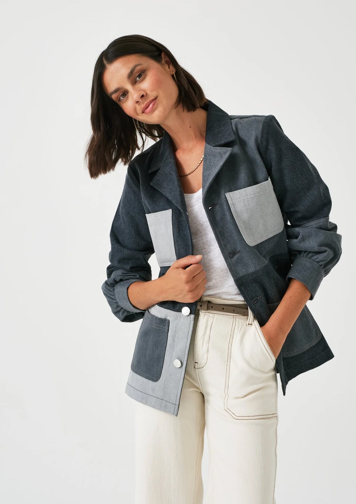 Seventy & Mochi Star Chore Jacket Vintage Black - Glebe Fashion