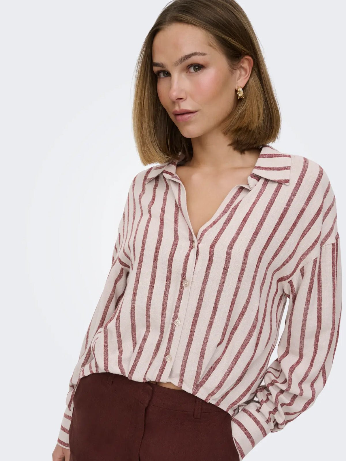 Siesta Linen Balloon Stripe Shirt - Glebe Fashion