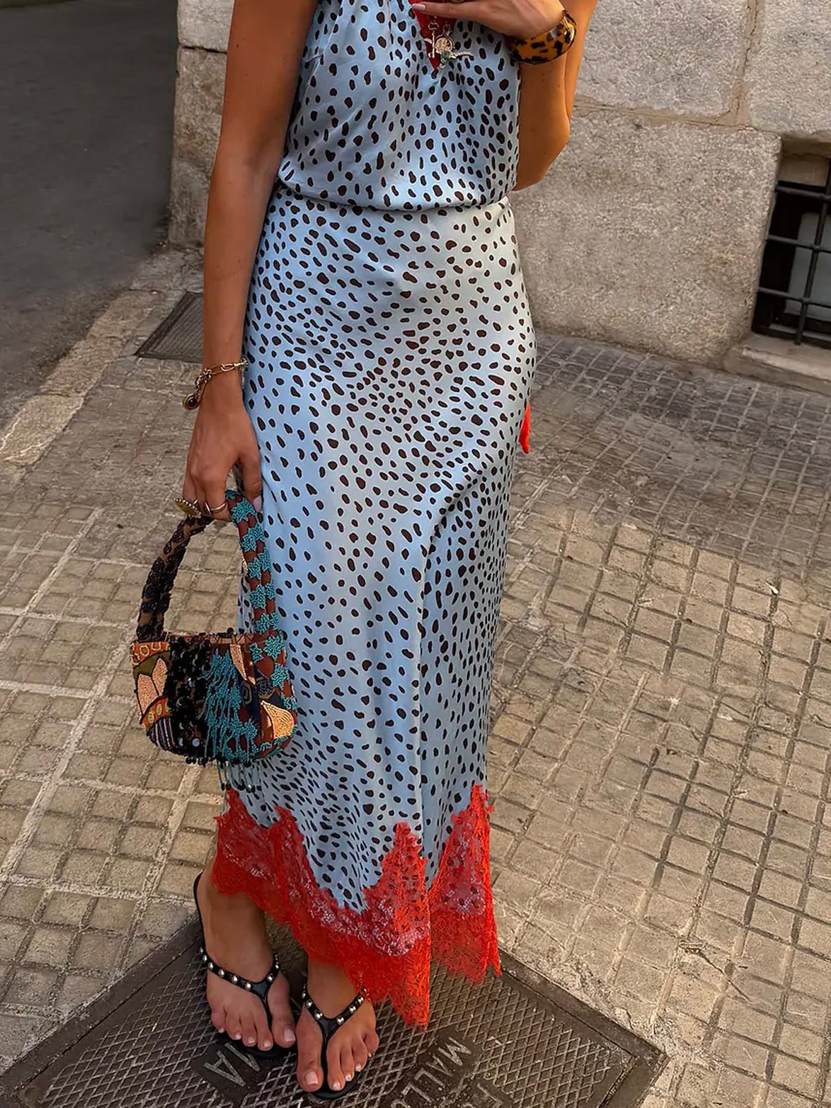Sky Blue Deer Midi Maeva Skirt - Glebe Fashion