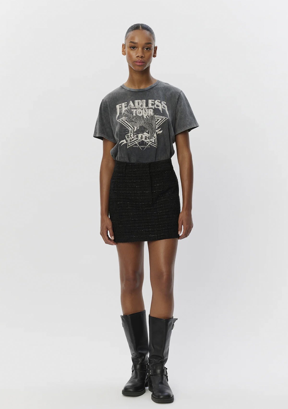 Sofie Schnoor Zenasw Washed Black Print T-Shirt - Glebe Fashion