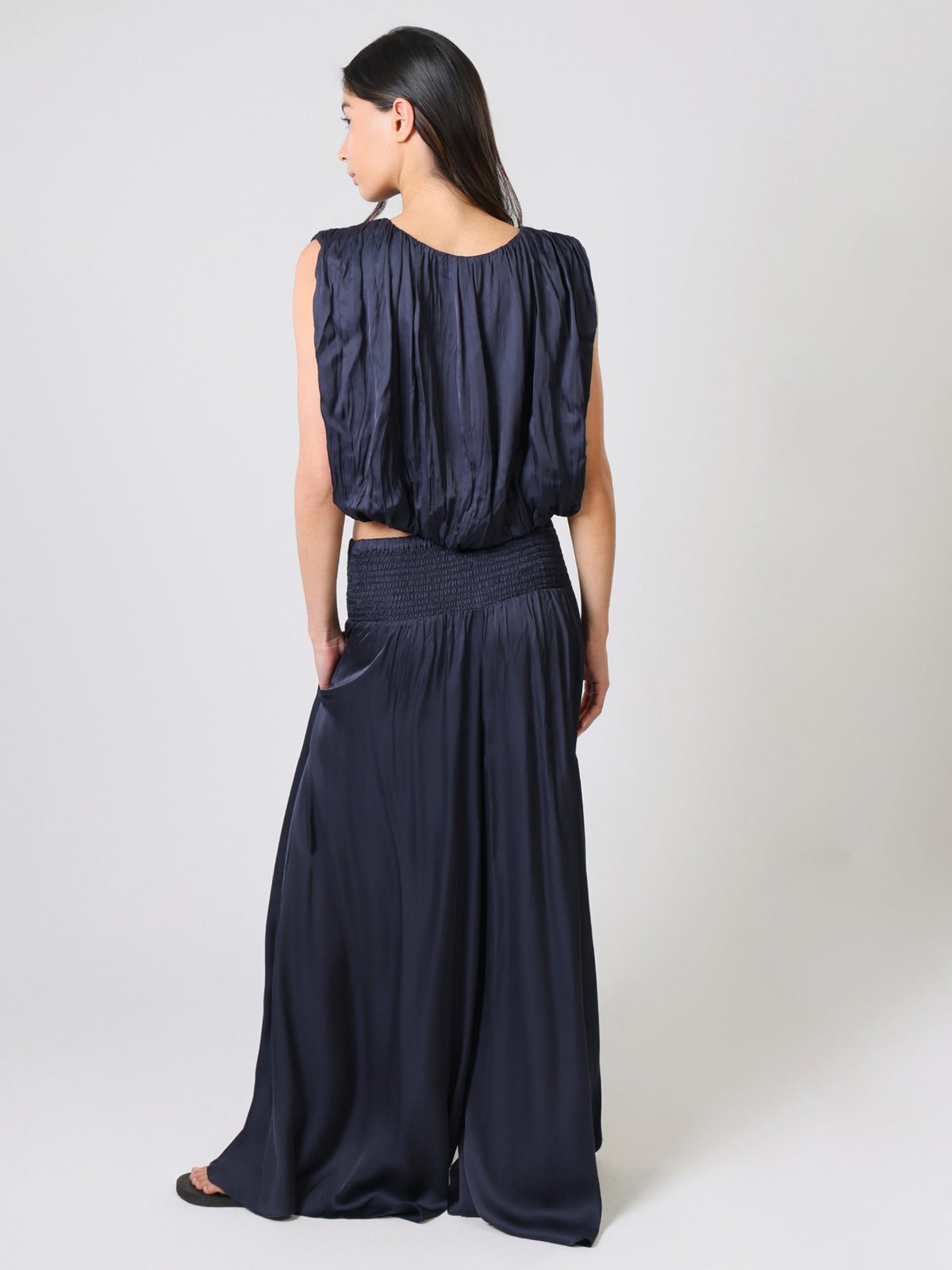 Traffic People Aurora Wide Leg Trousers Navy - Glebe Fashion